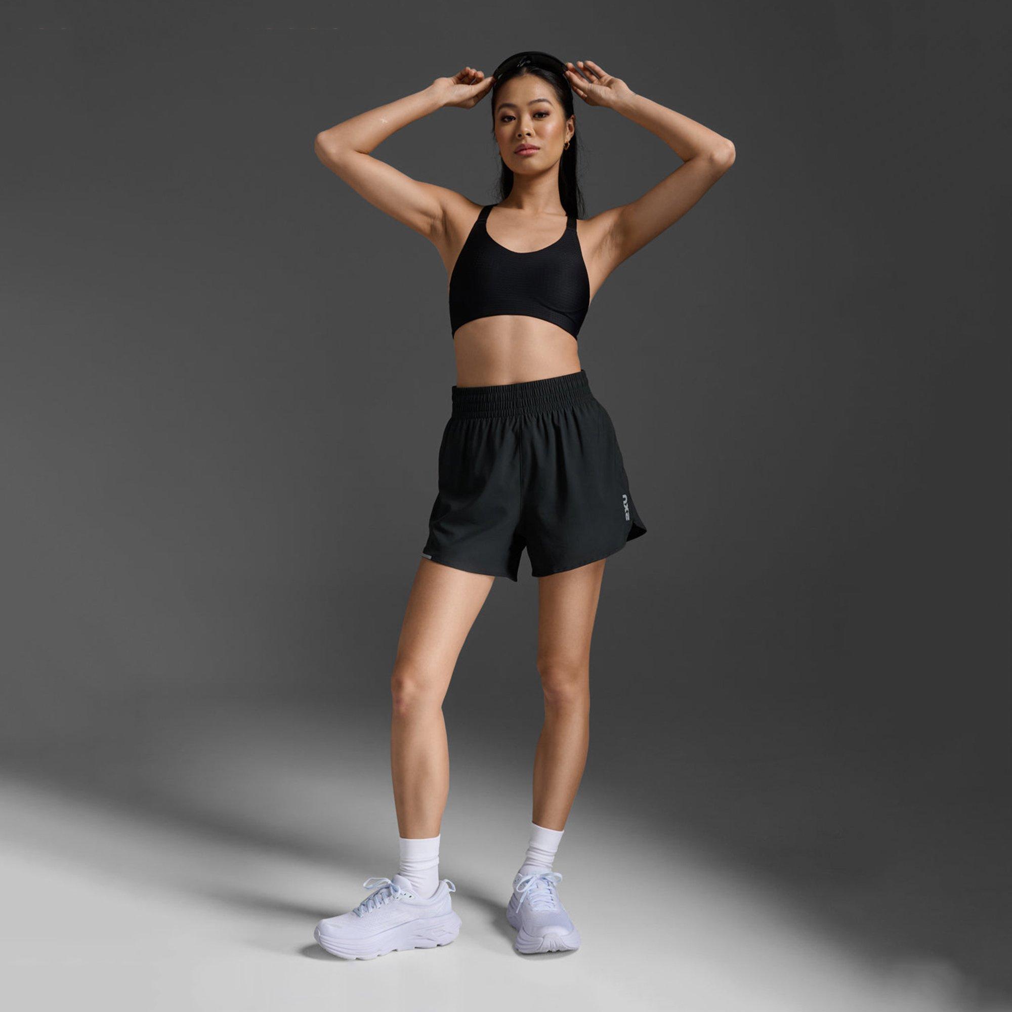 Black/Silver - 2XU - Aero Hr 4In Shrt Ld54 - 4