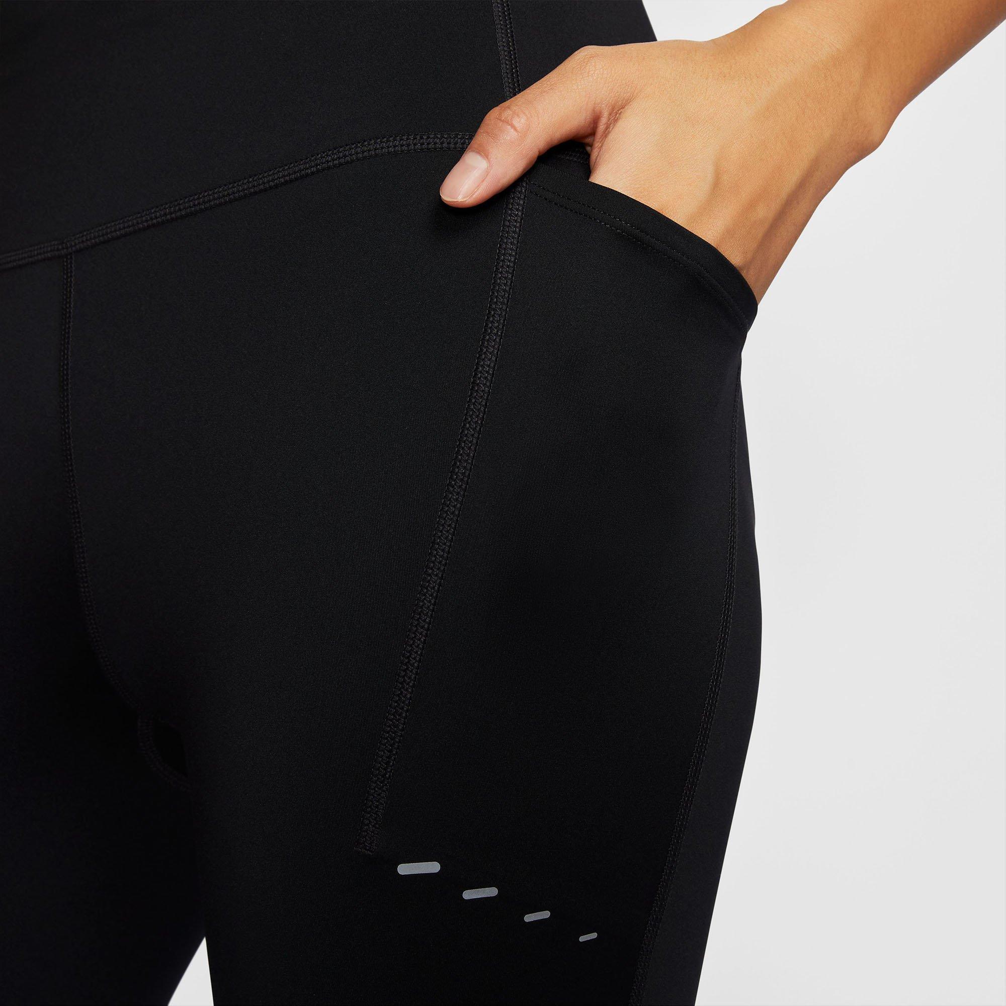 Black/Ref.Silv - Nike - Swift Womens High-Waisted 7/8 Running Leggings - 5