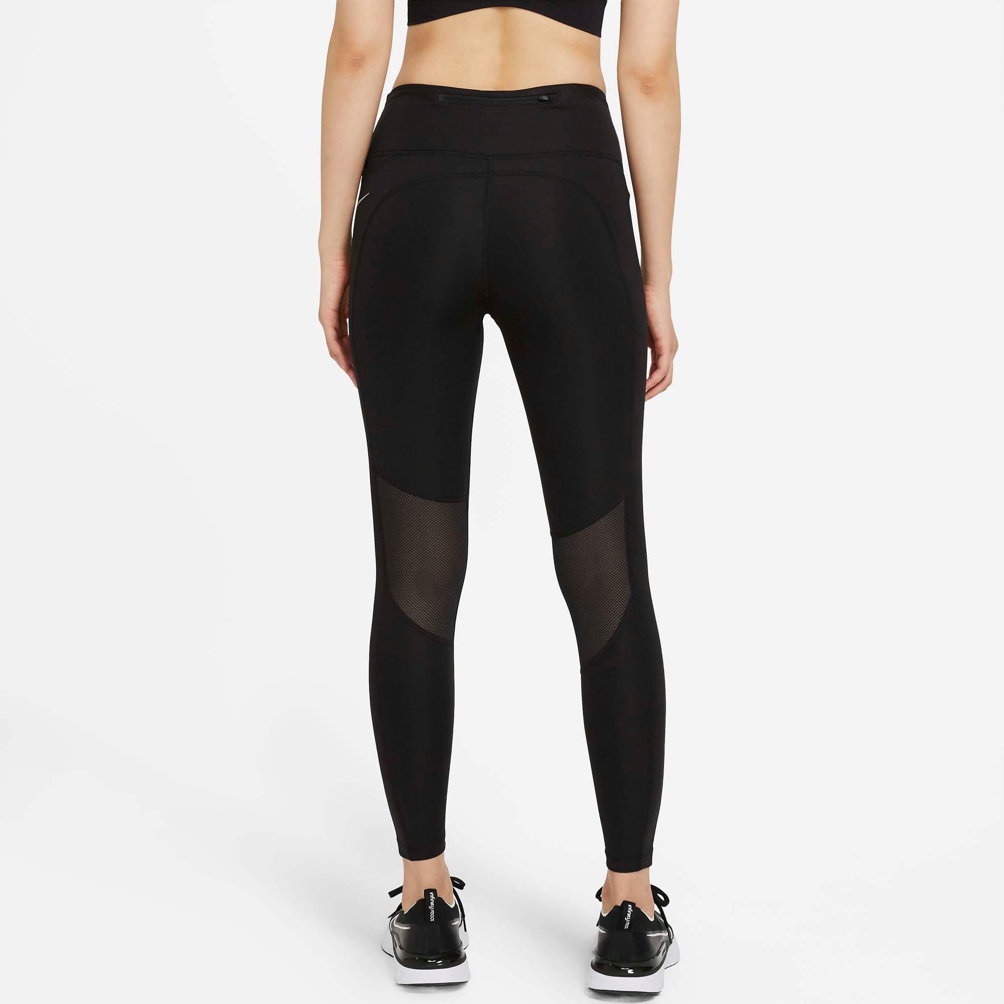 Blk/Ref.Silver - Nike - Epic Fast Womens Mid Rise Performance Leggings - 2