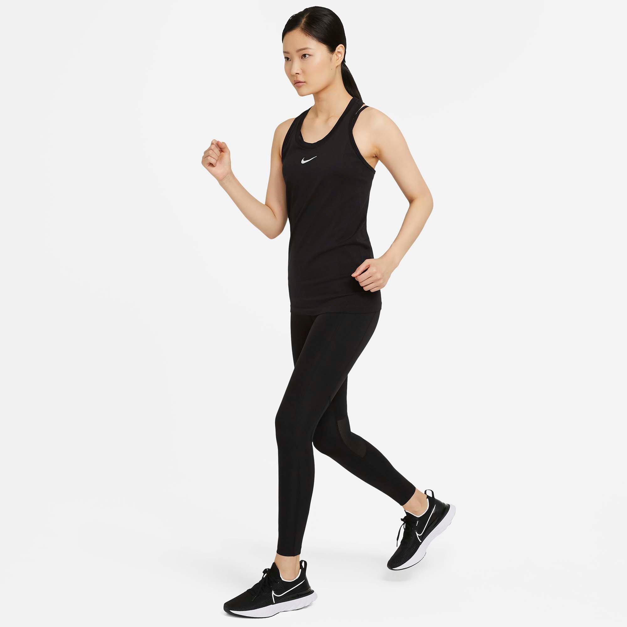 Blk/Ref.Silver - Nike - Epic Fast Womens Mid Rise Performance Leggings - 3