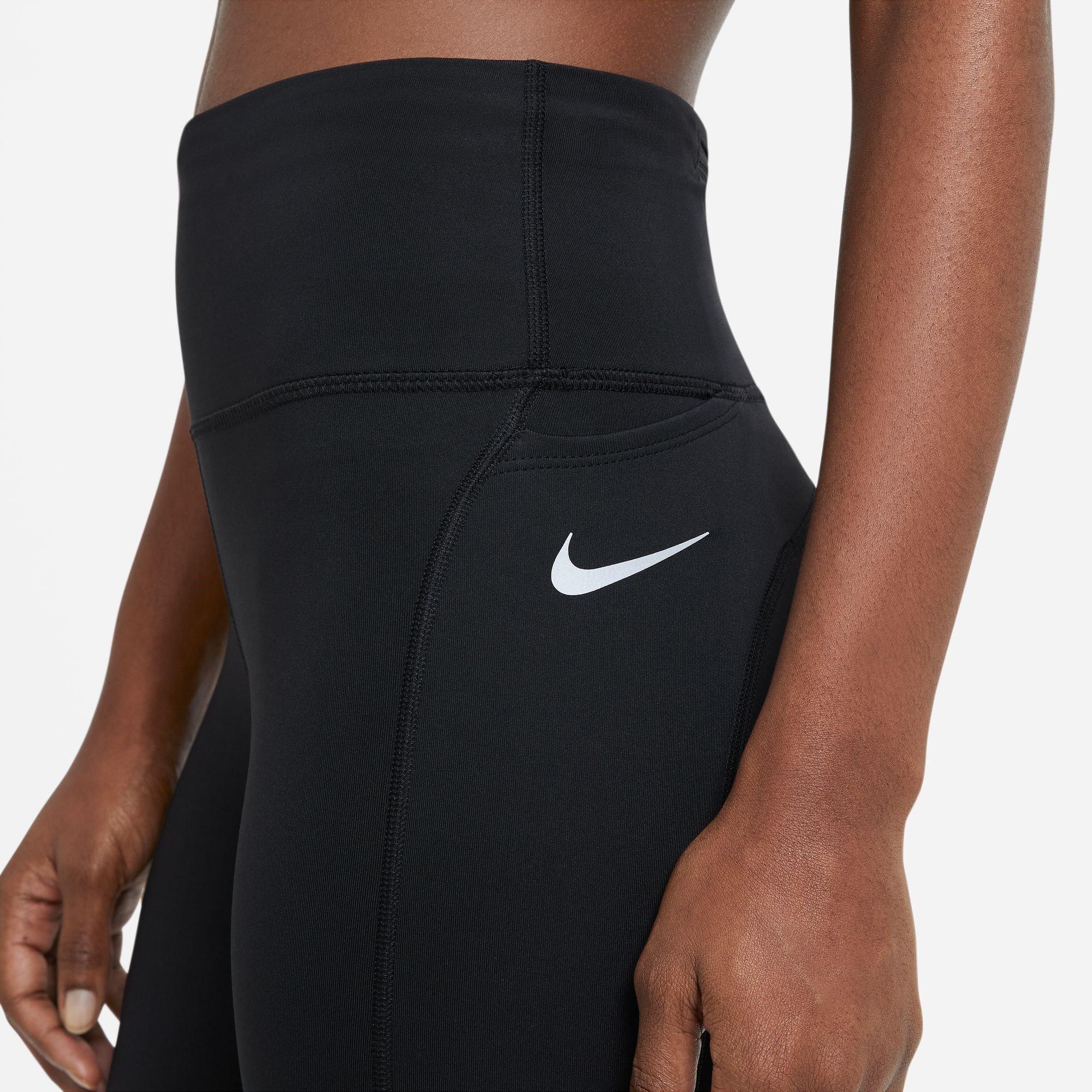 nike running fast tight cropped leggings in black