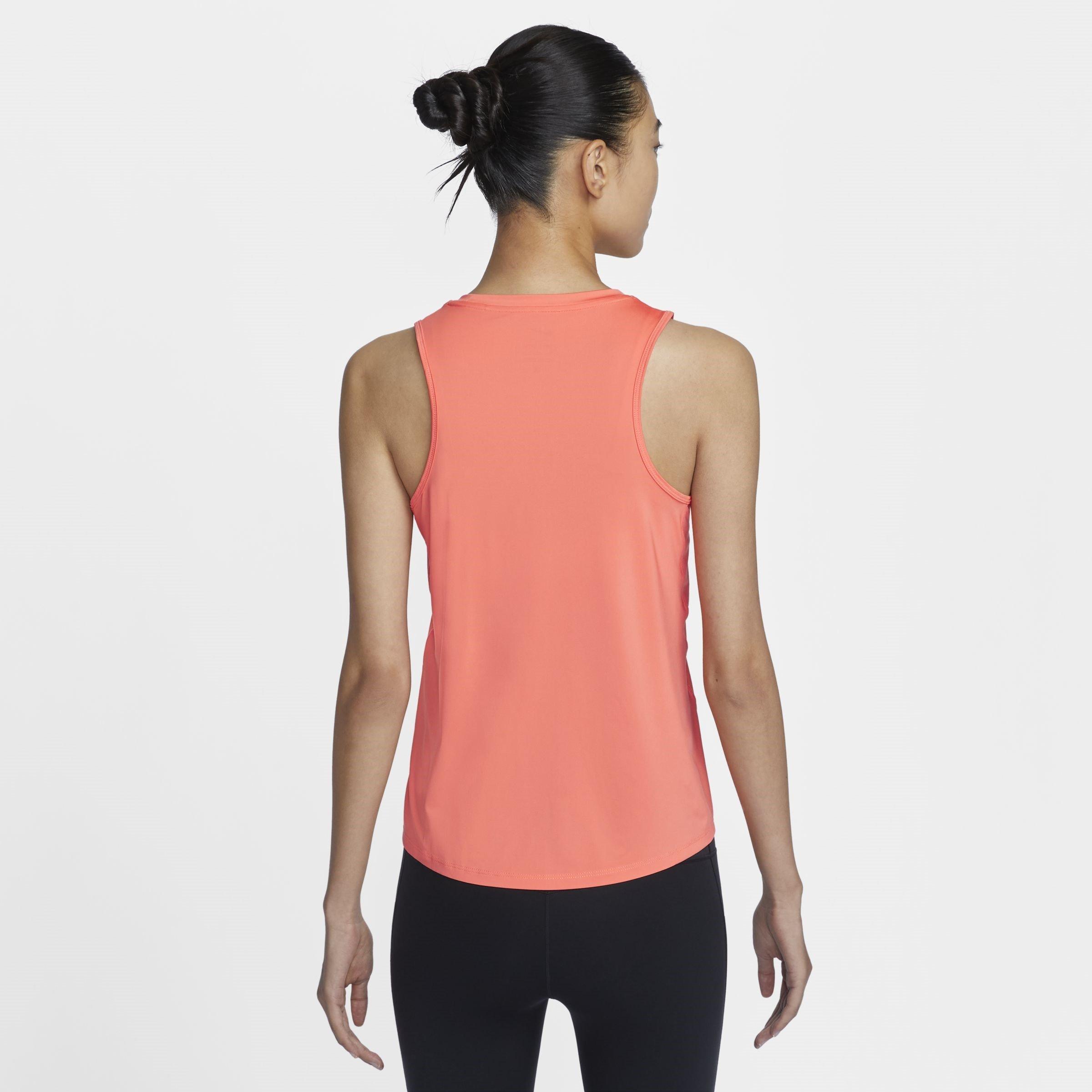Mango/Fuchsia - Nike - One Dri FIT Graphic Womens Running Tank Top - 2
