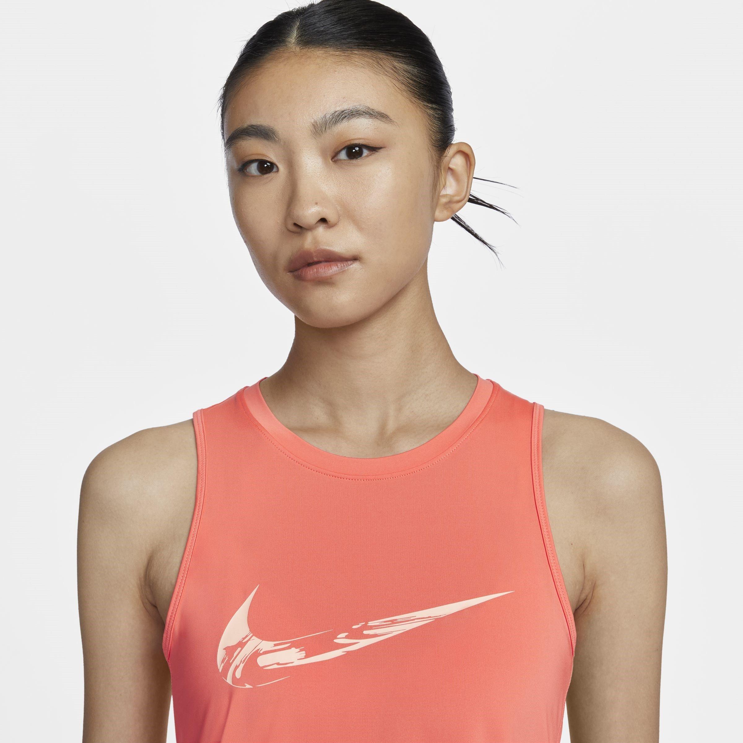 Mango/Fuchsia - Nike - One Dri FIT Graphic Womens Running Tank Top - 3