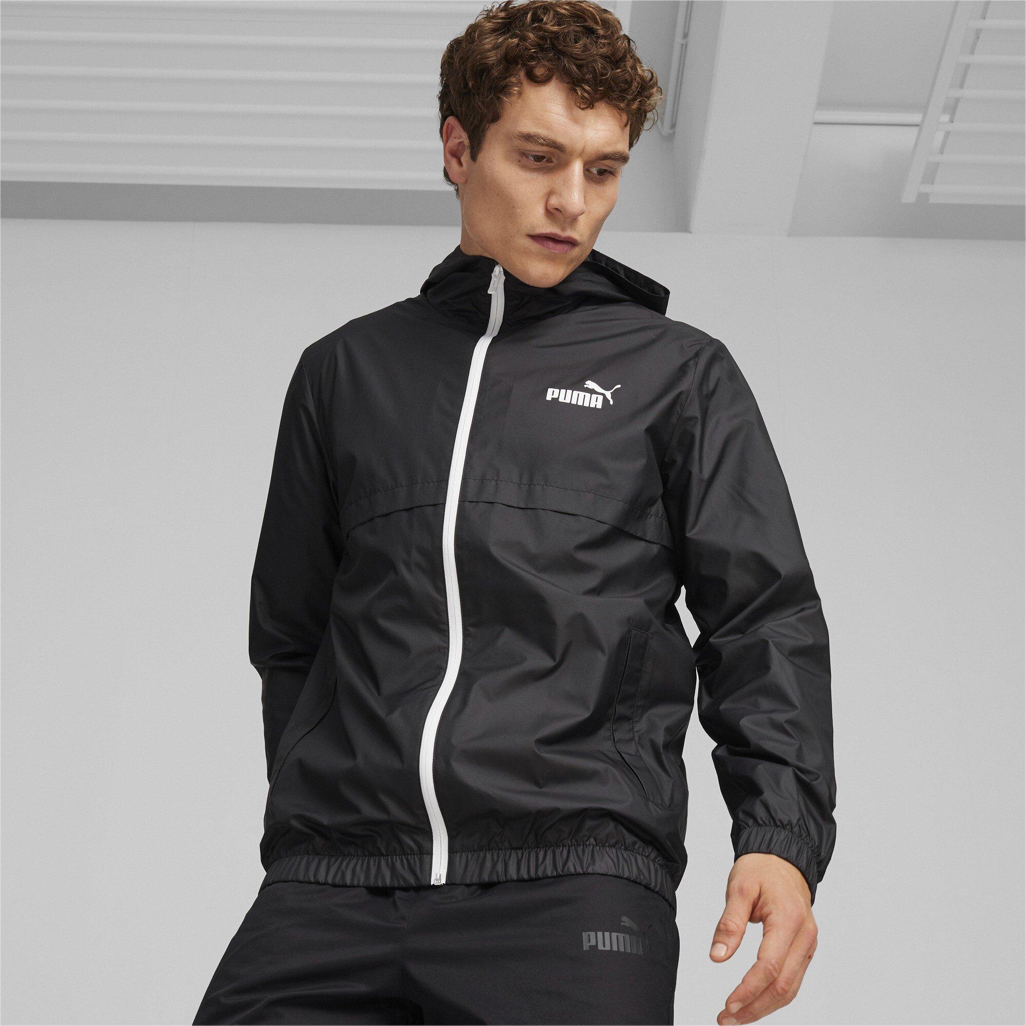 Puma Blk-Black - Puma - Essentials Solid Hooded Windproof Long Sleeve Performance Running Jacket - 2