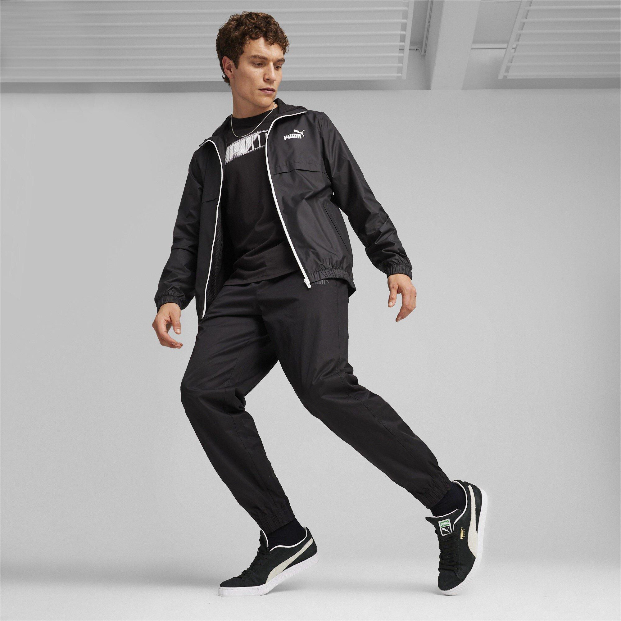 Puma Blk-Black - Puma - Essentials Solid Hooded Windproof Long Sleeve Performance Running Jacket - 3