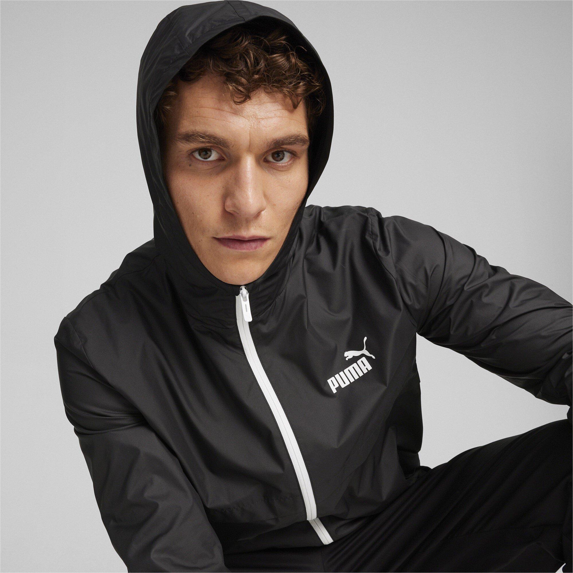 Puma Blk-Black - Puma - Essentials Solid Hooded Windproof Long Sleeve Performance Running Jacket - 5