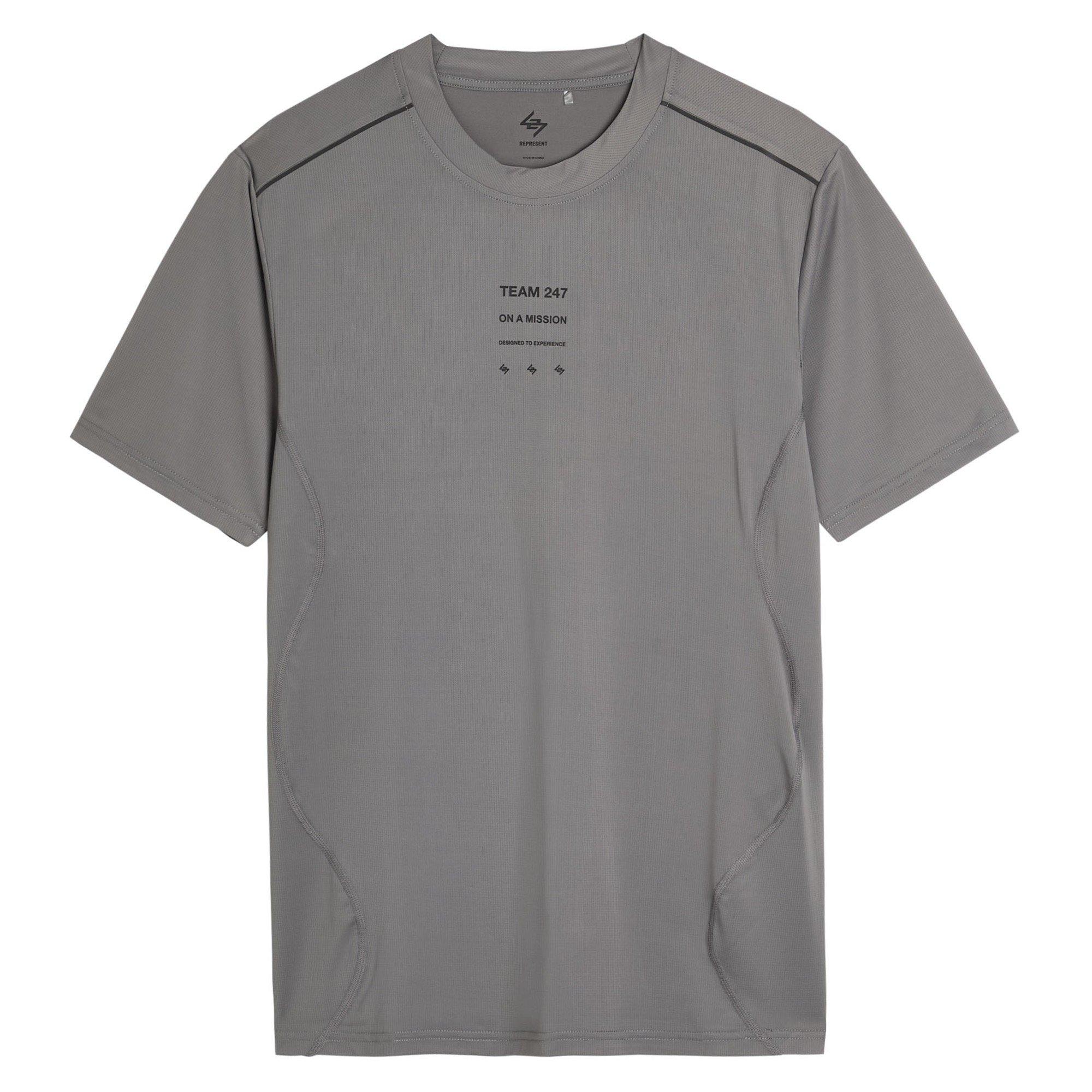 GREY - Represent 247 - 247 SHORT SLEEVE RUNNER