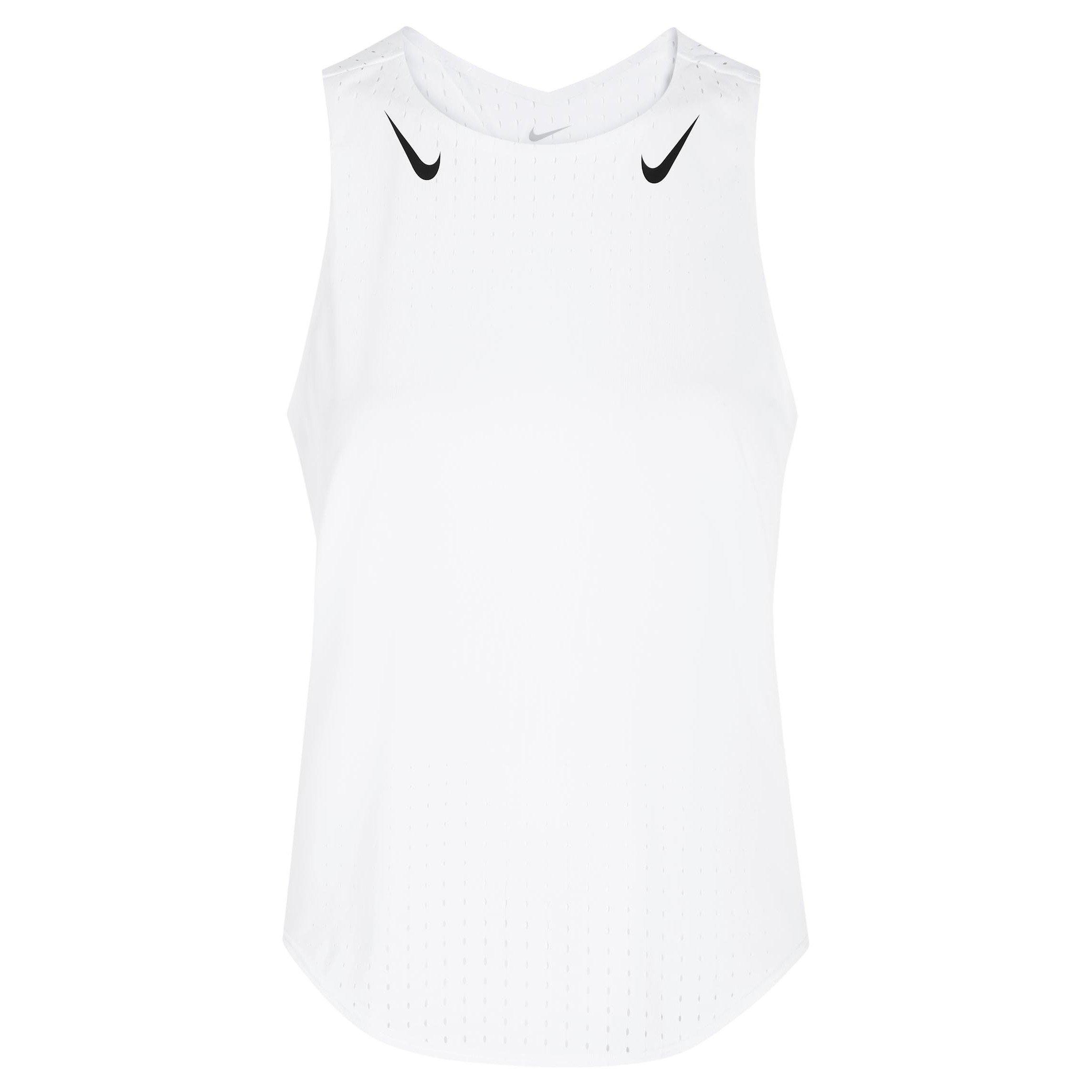 WHITE AND BLACK - Nike - T W NK ARSWFT DFADV SINGLET