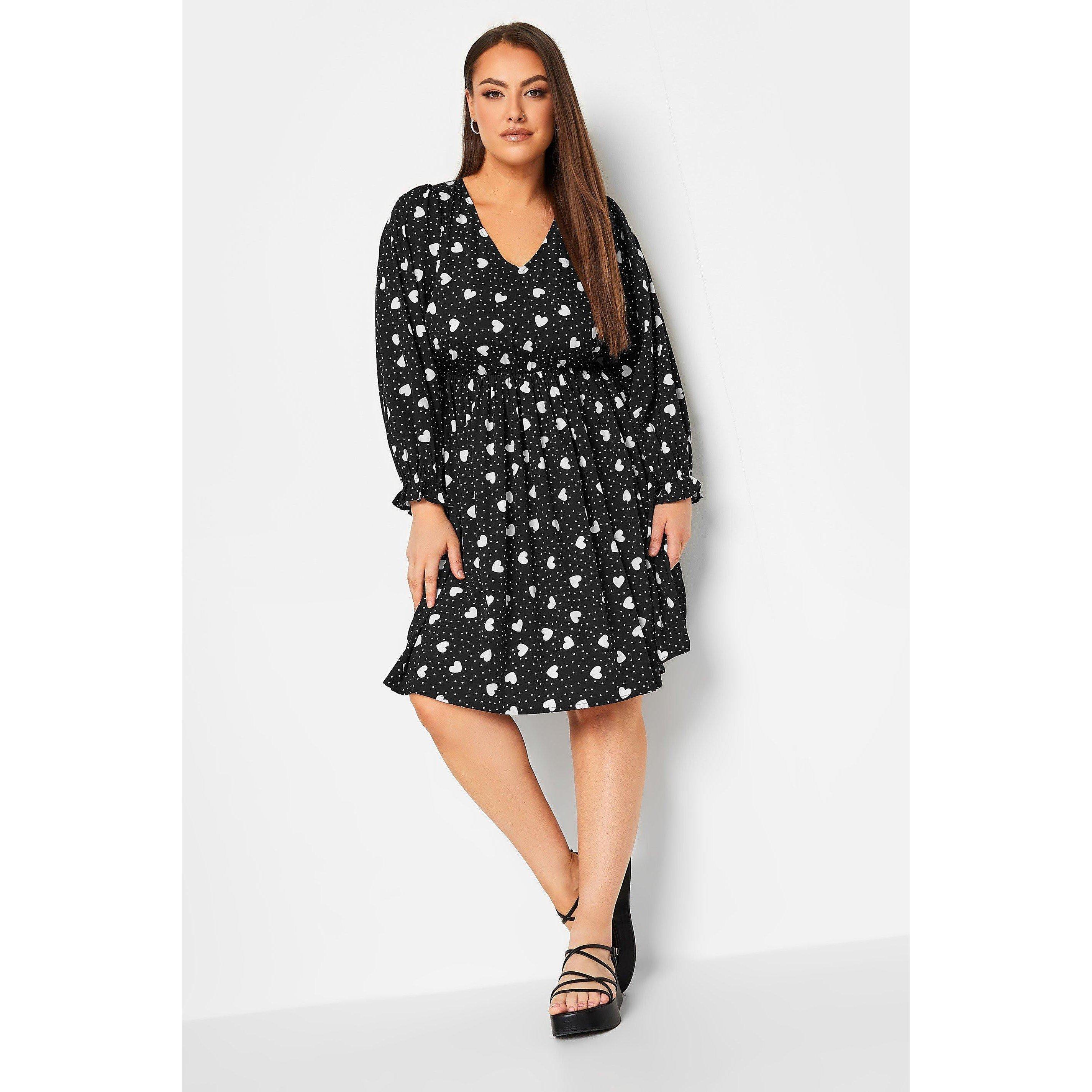 Negro - YOURS - Studio Curve Long Sleeve V Neck Dress - 2