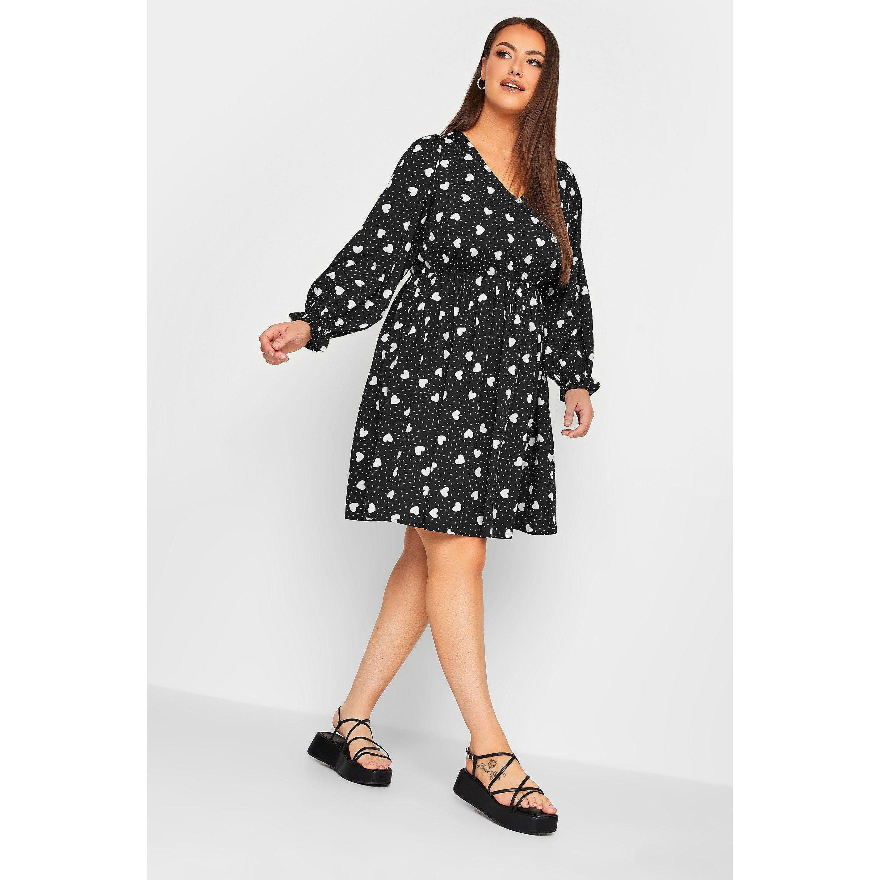 Negro - YOURS - Studio Curve Long Sleeve V Neck Dress - 3