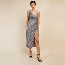 Little Mistress Mistress SEQUIN WRAPMIDIDRESS