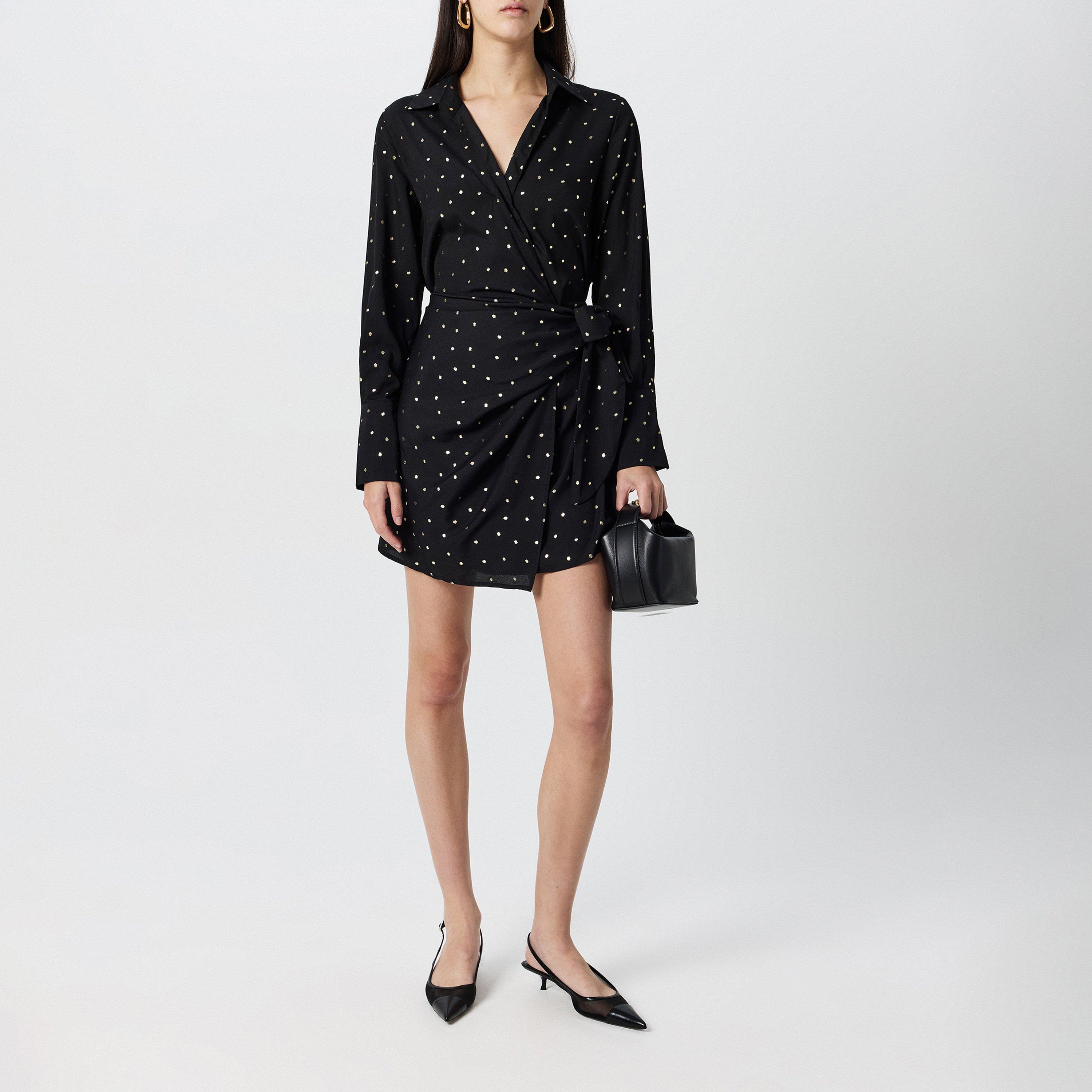 Black - AX Paris - Paris Wrap Mini Dress - 6