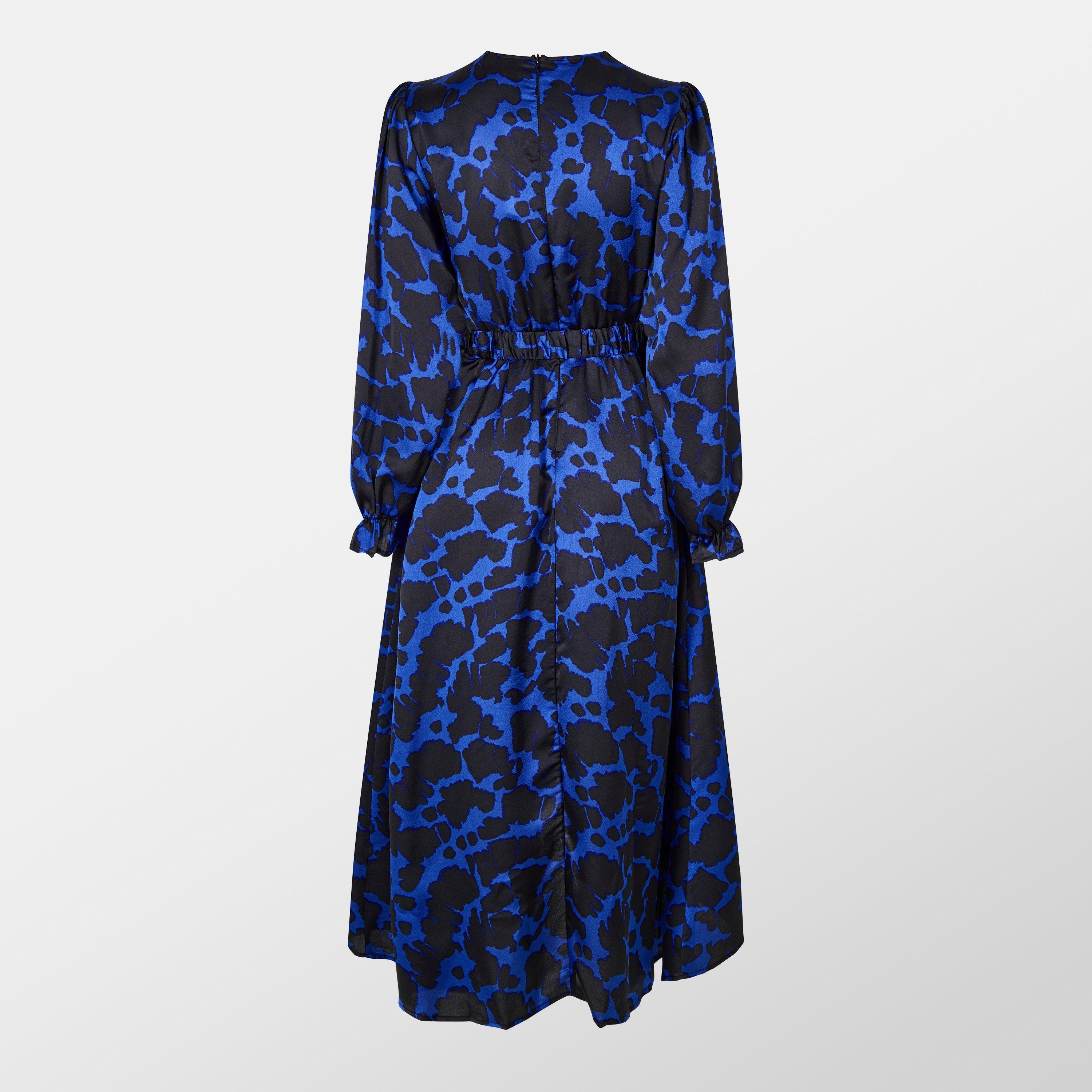 Plava - AX Paris - Paris Satin Belted Blue Wrap Midi Dress - 2