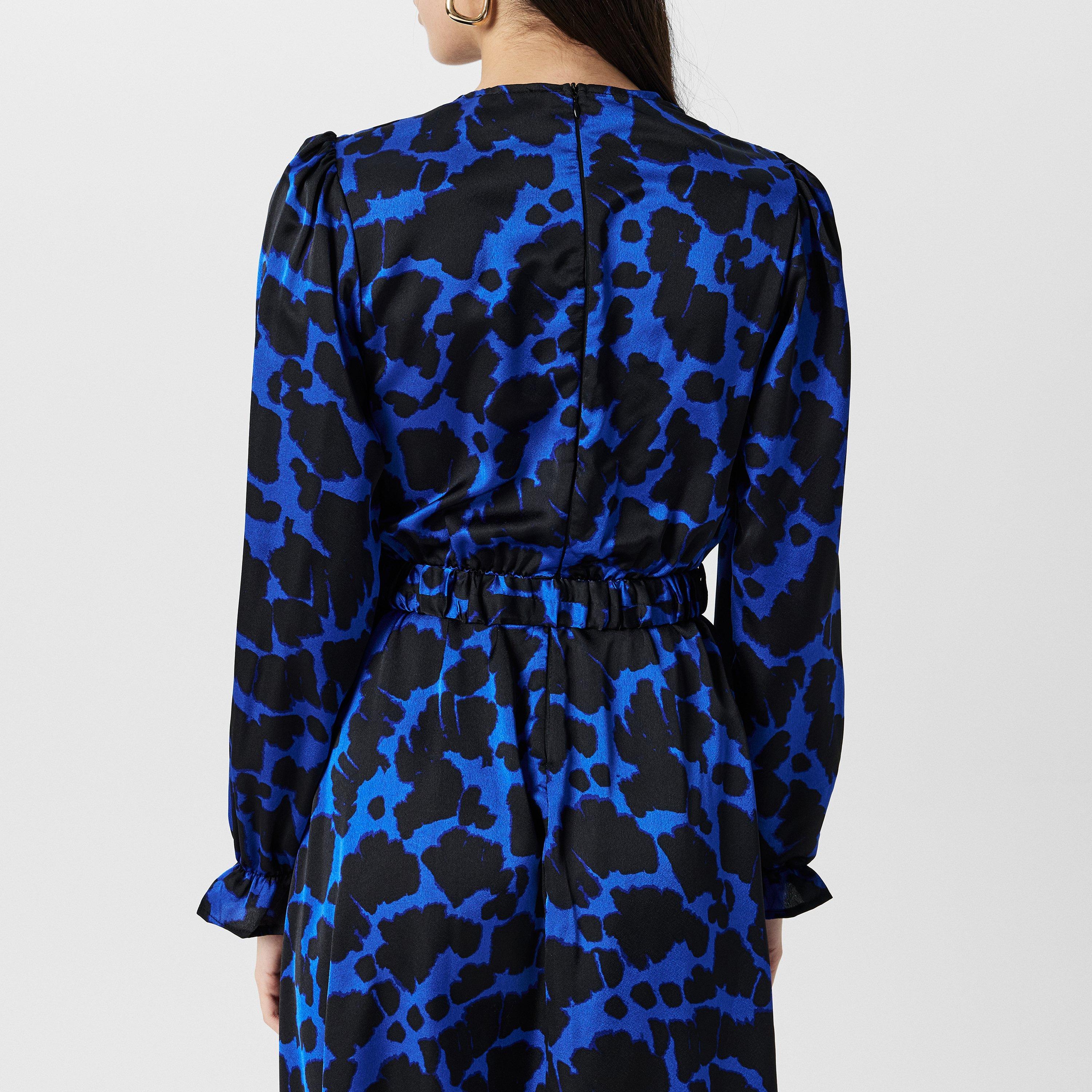 Plava - AX Paris - Paris Satin Belted Blue Wrap Midi Dress - 4