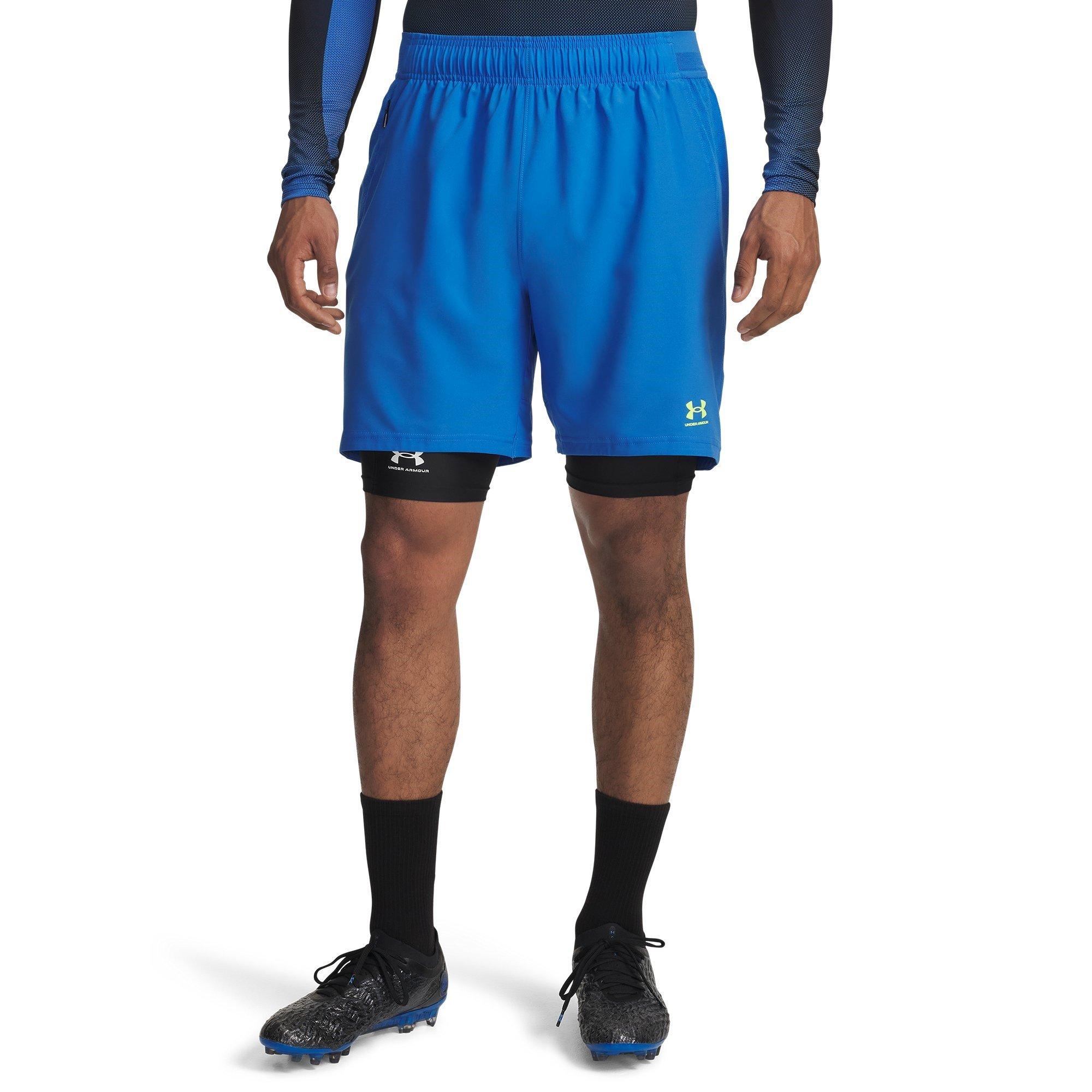 Under Armour Men's Challenger Pro Shorts - Blue/Yellow - XL