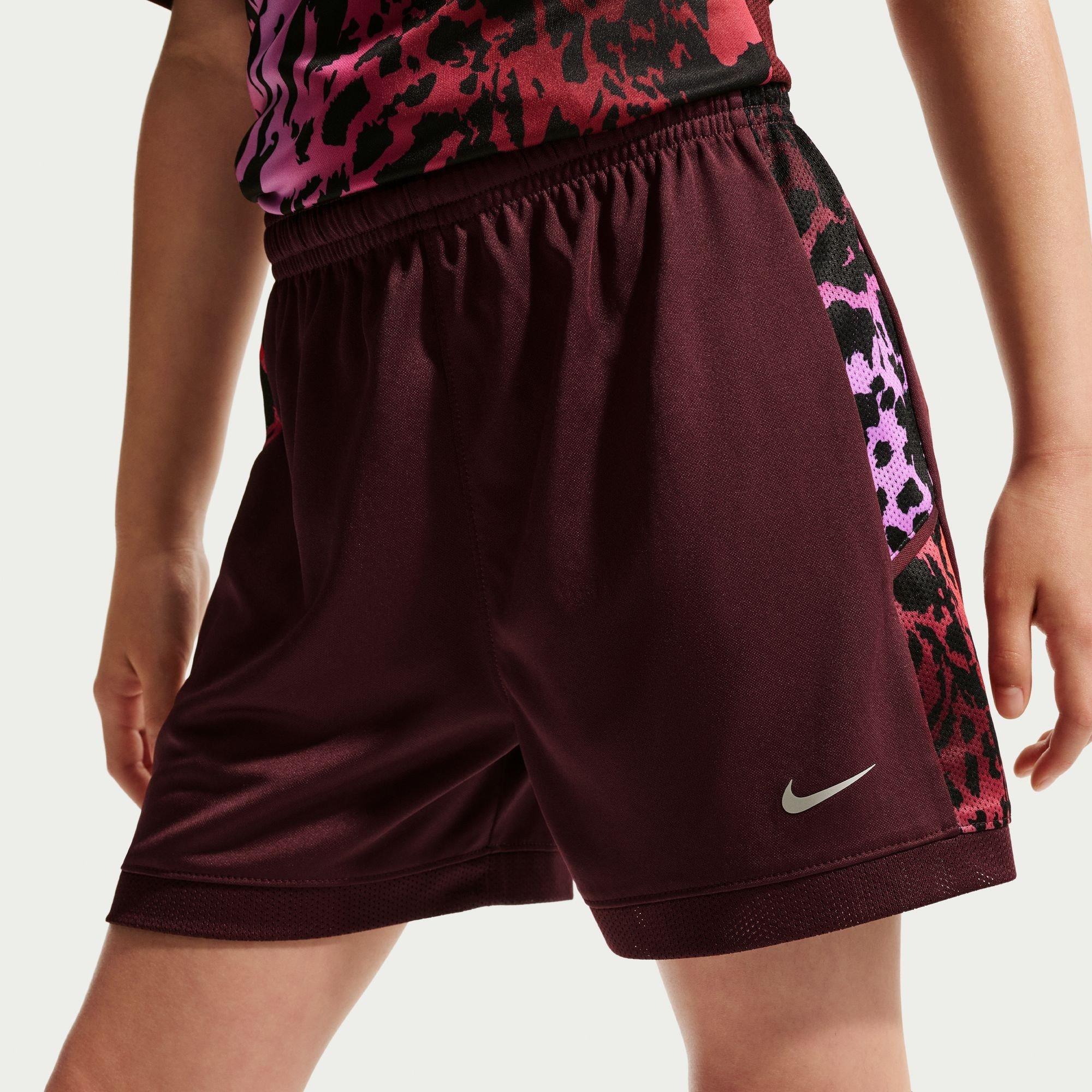 Burgundy Print - Nike - Kids' Football Shorts - 1