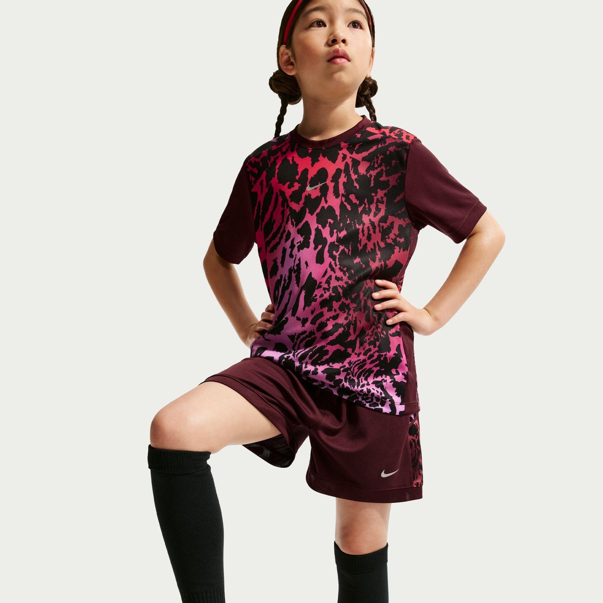 Burgundy Print - Nike - Kids' Football Shorts - 3