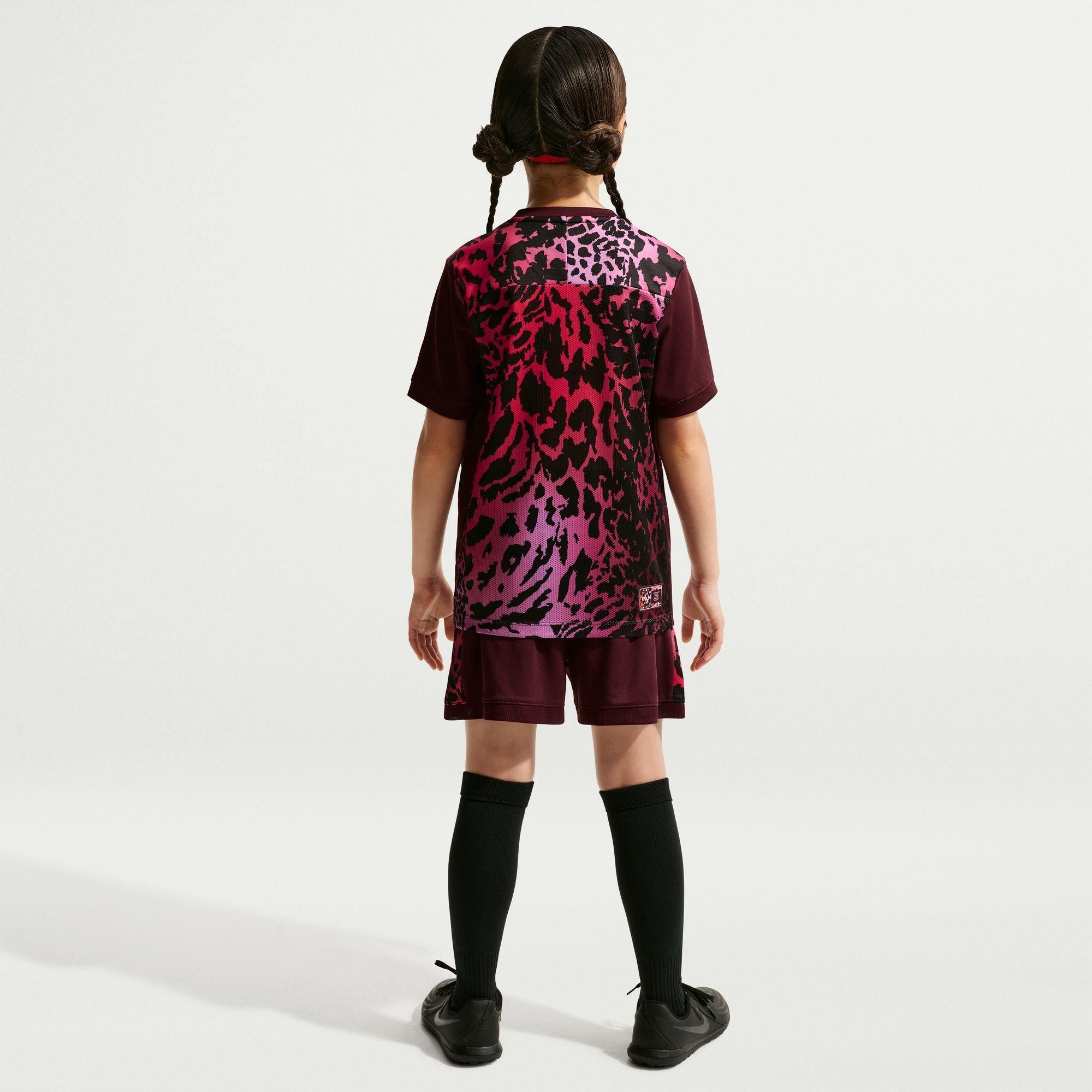 Burgundy Print - Nike - Kids' Football Shorts - 4