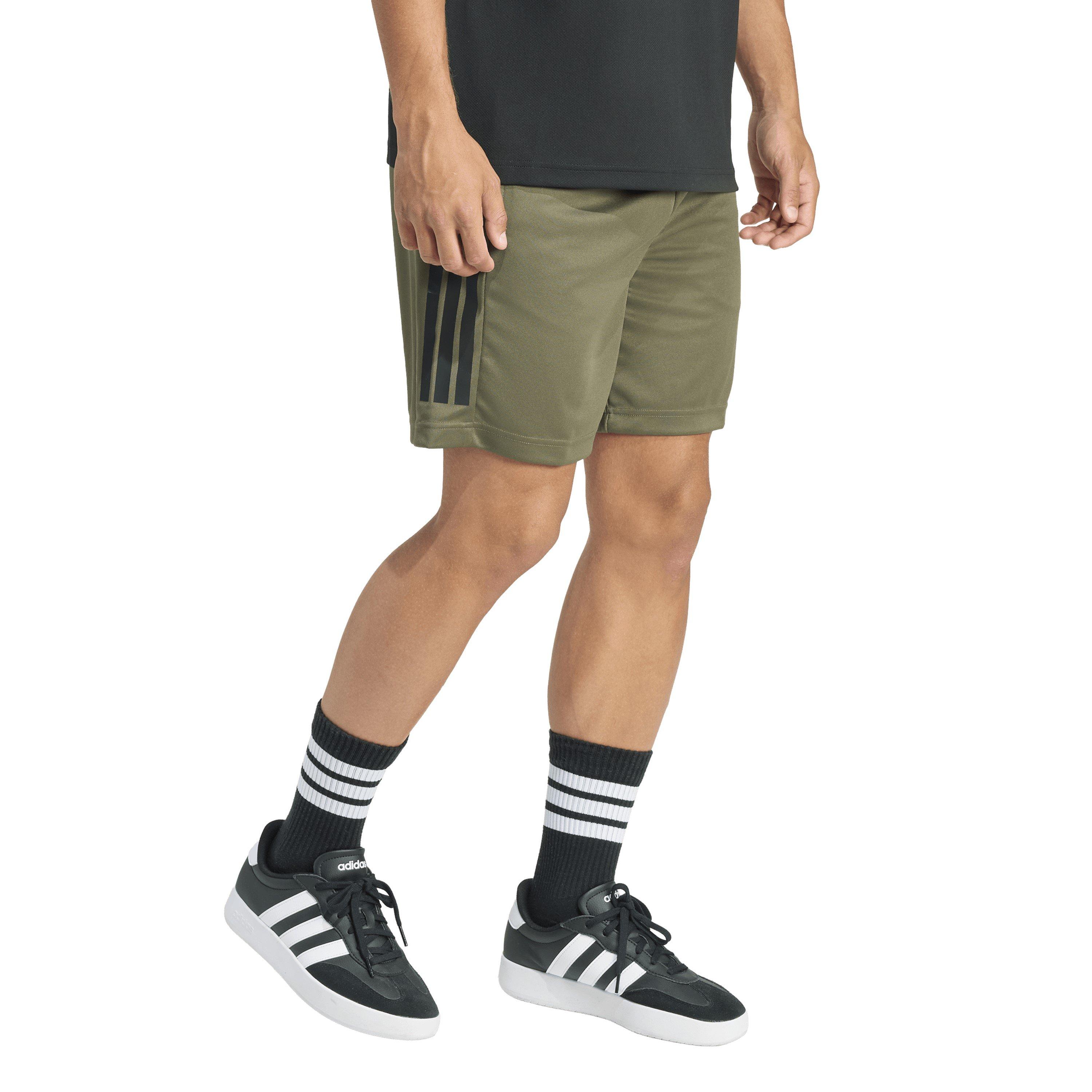 Olive strata - adidas - Sereno AEROREADY Cut 3-Stripes Mens Football Shorts - 2