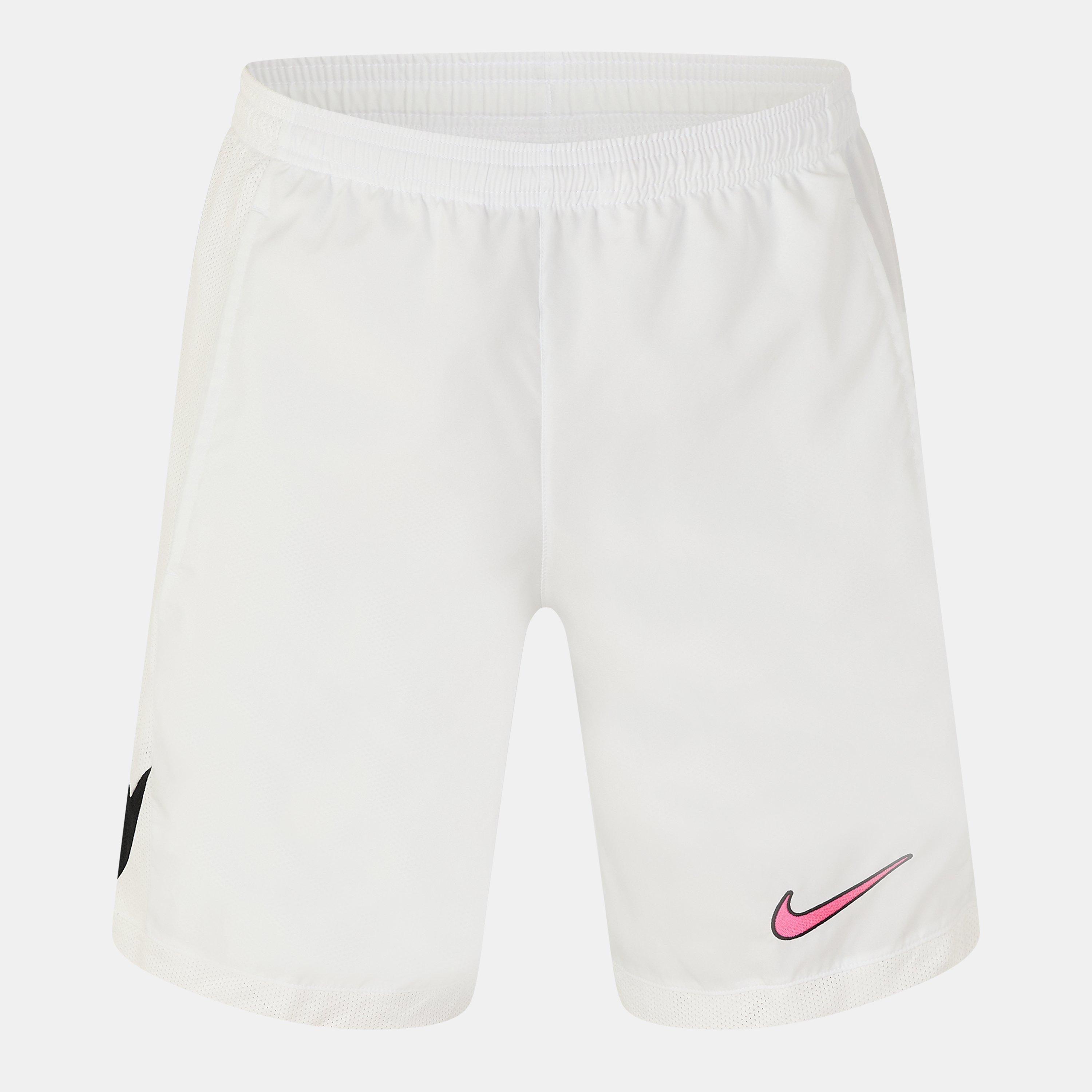 white nike woven shorts