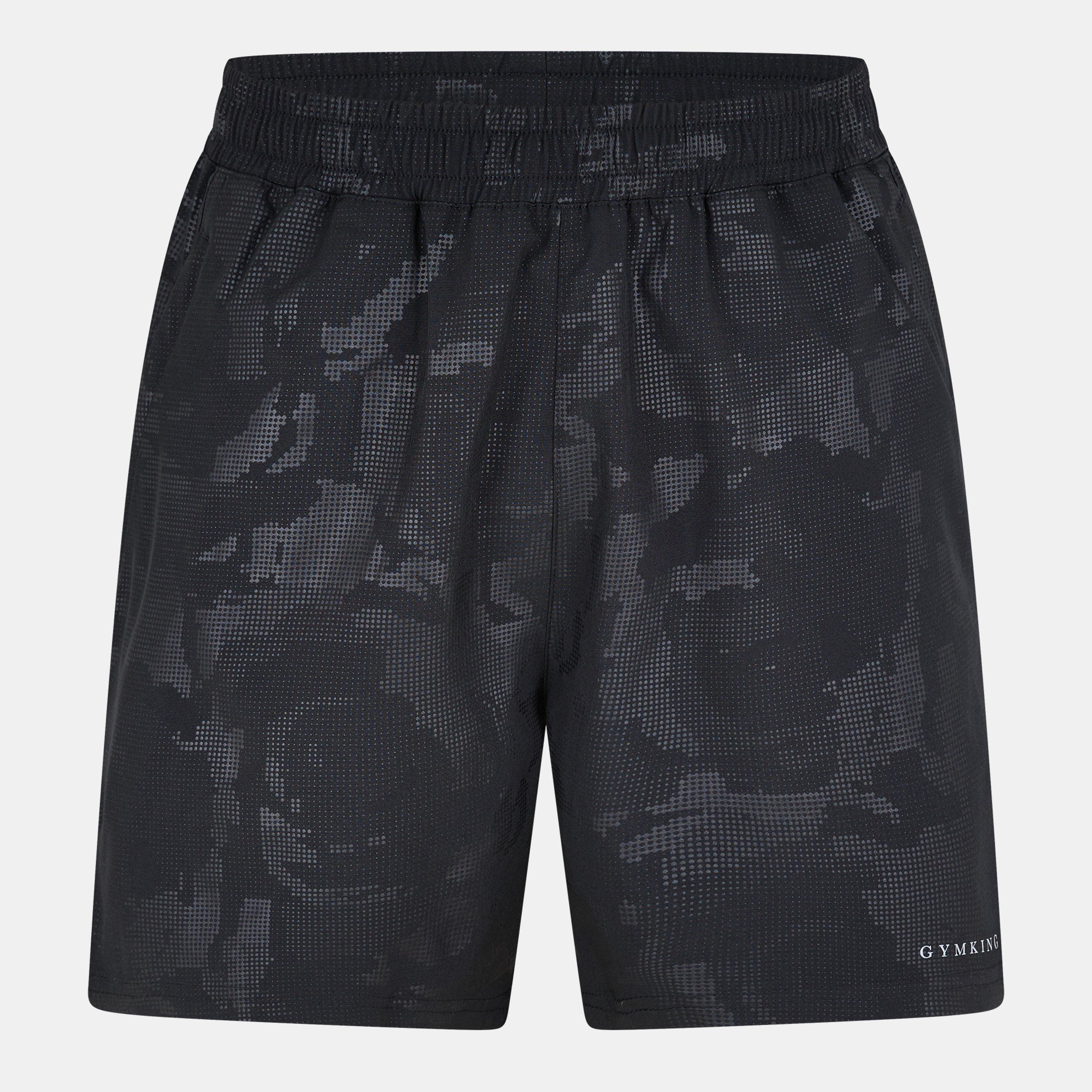 Black - Gym King - Mens Camo Performance Gym Shorts - 1