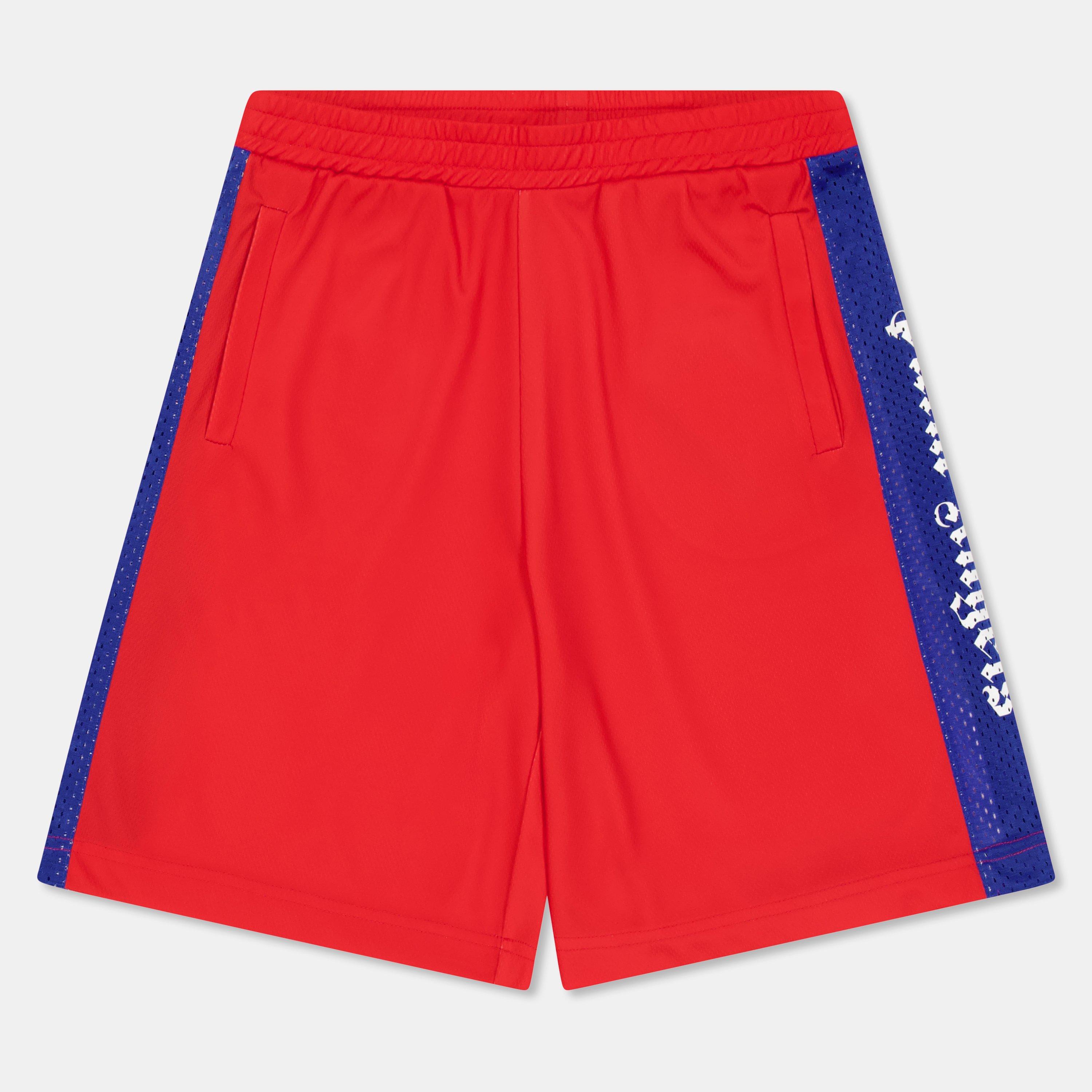 Palm Angels  Kids ' Fleece Jogger Shorts - Red Blu 2503 - 12Y