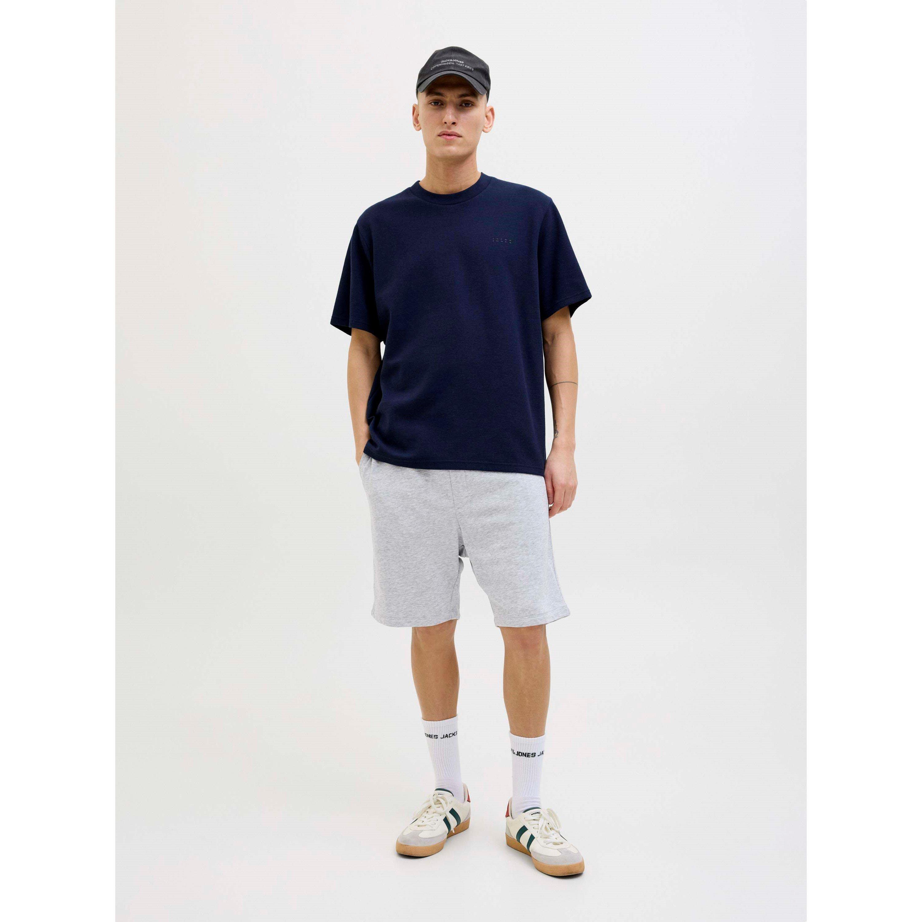 Lt Grey Melange - Jack and Jones - Men's Fleece Jogger Shorts - 3