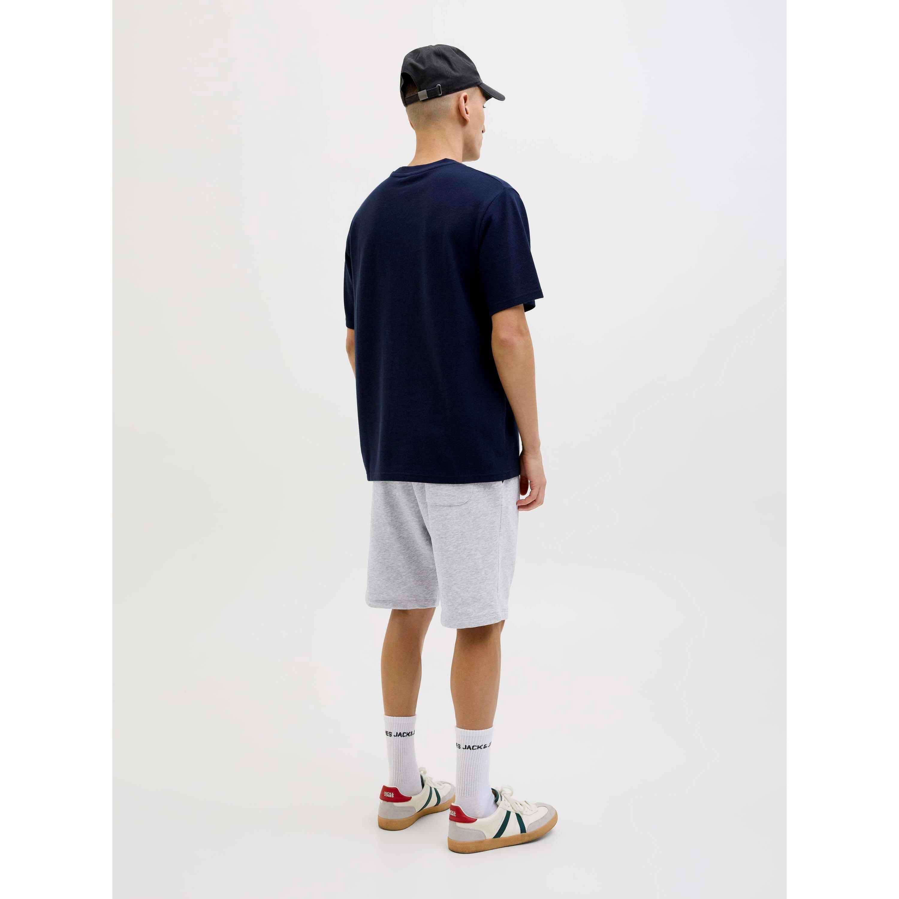 Lt Grey Melange - Jack and Jones - Men's Fleece Jogger Shorts - 4