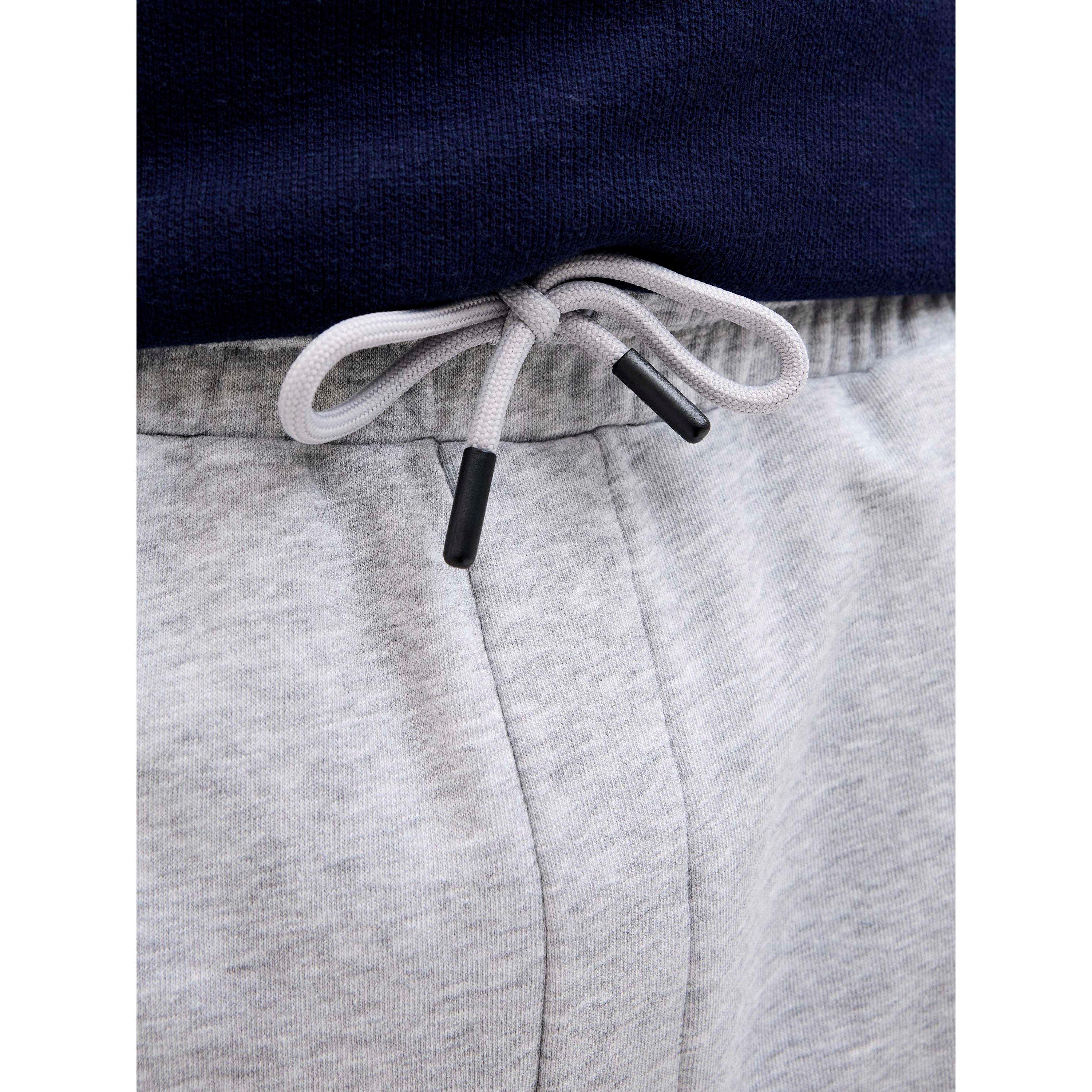 Lt Grey Melange - Jack and Jones - Men's Fleece Jogger Shorts - 5