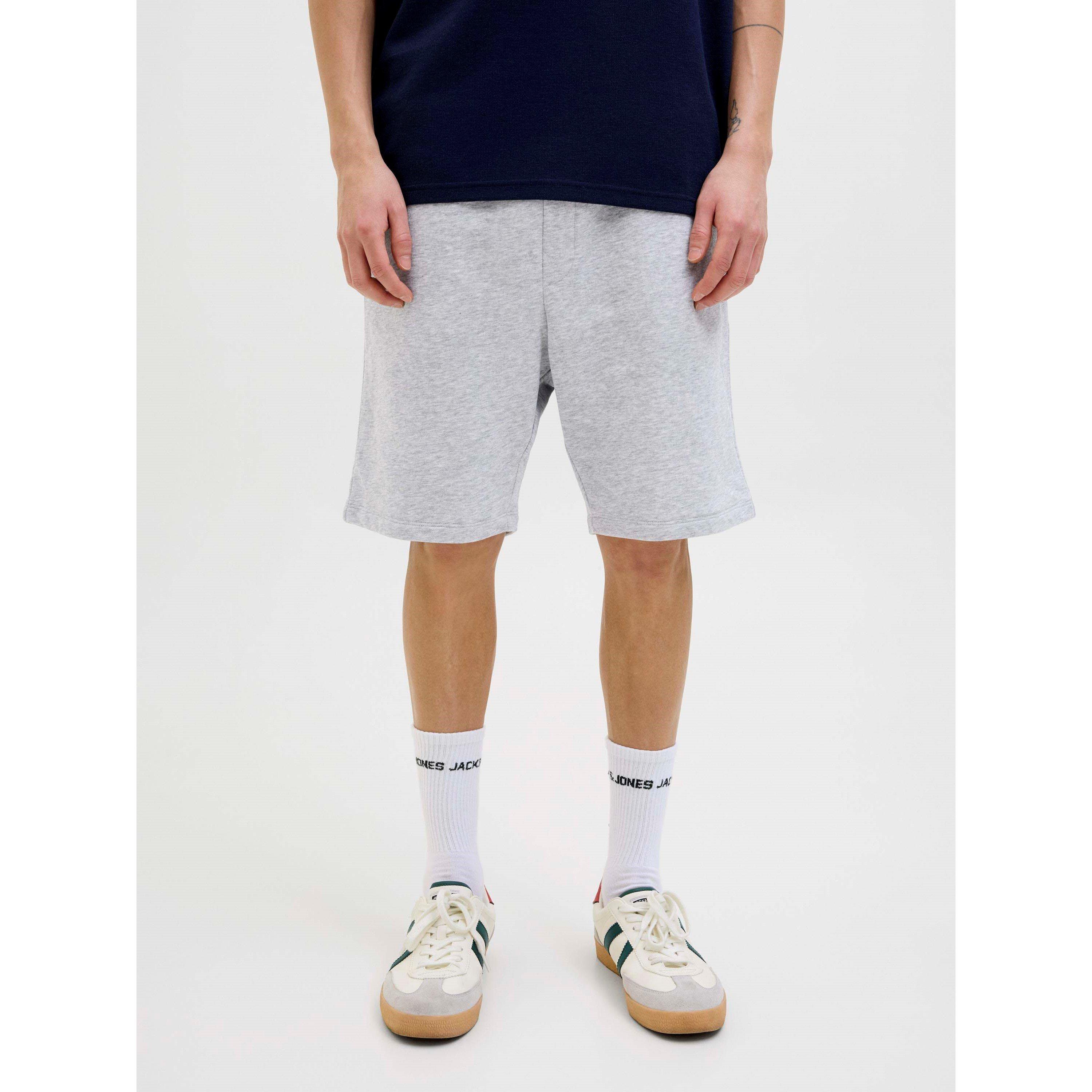 Lt Grey Melange - Jack and Jones - Men's Fleece Jogger Shorts - 7