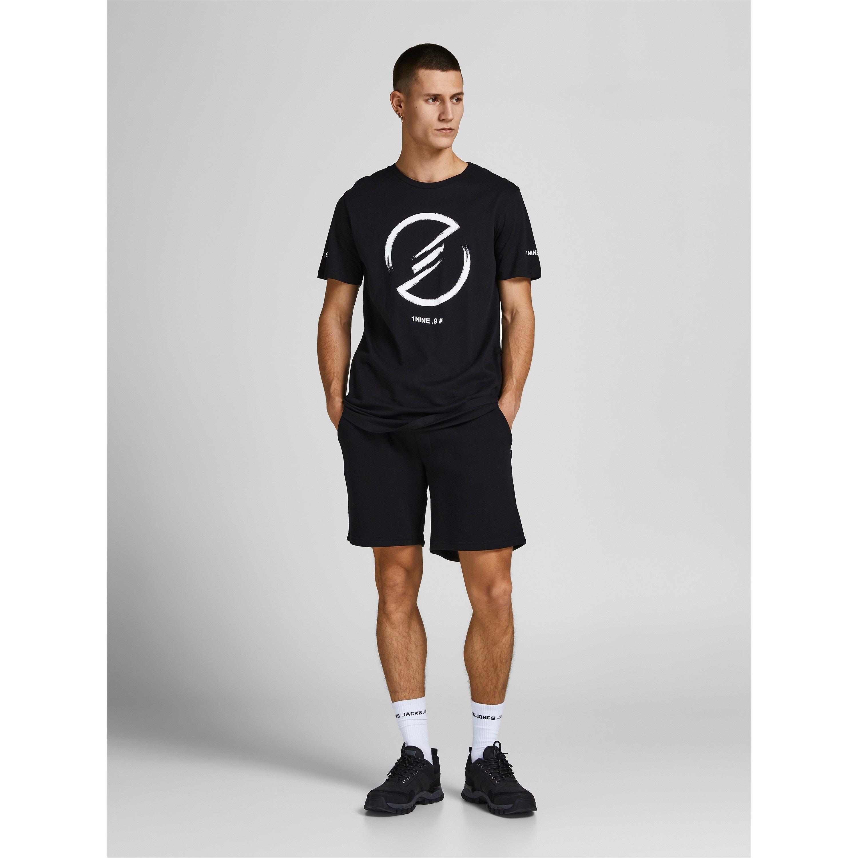 Preto - Jack and Jones - Men's Fleece Jogger Shorts - 3