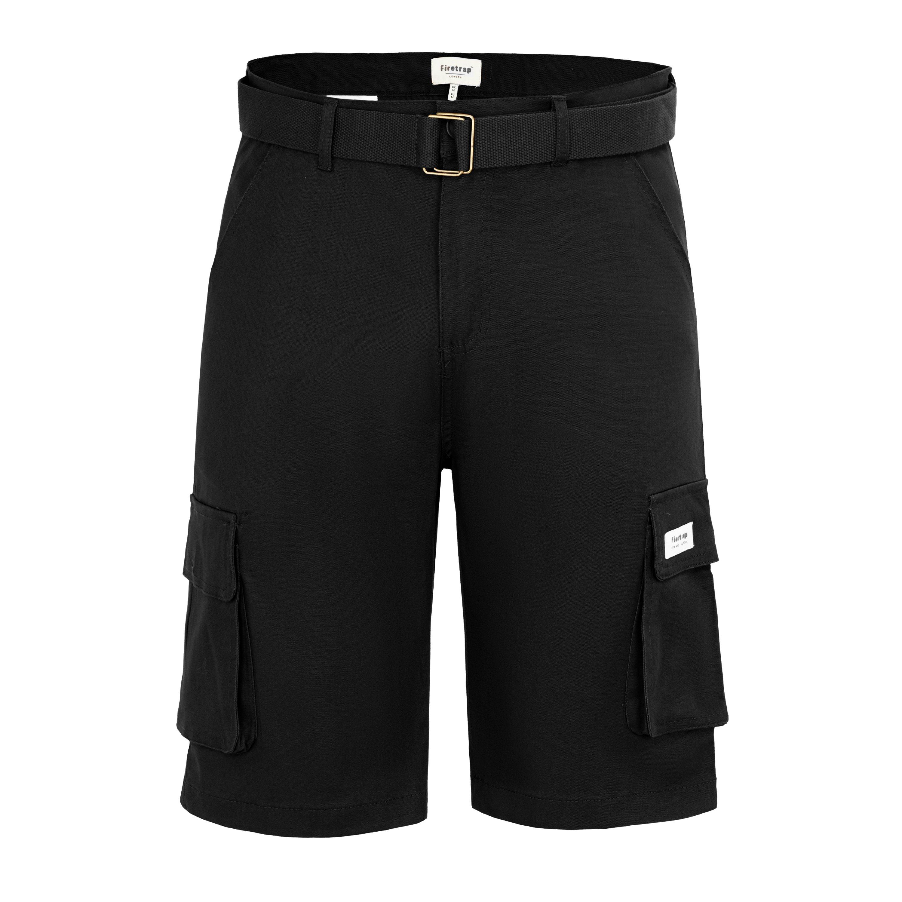 Firetrap Men's Cargo Shorts - Black - 36W R