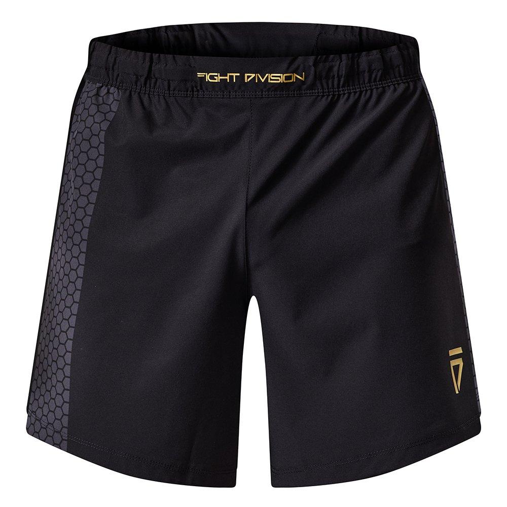 Black - Gym King - Unisex Adults Fight Division Combat MMA Shorts - 6