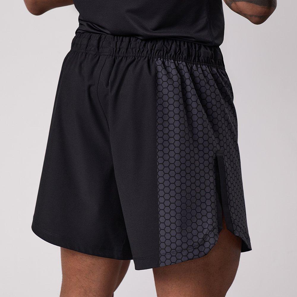 Black - Gym King - Unisex Adults Fight Division Combat MMA Shorts - 3
