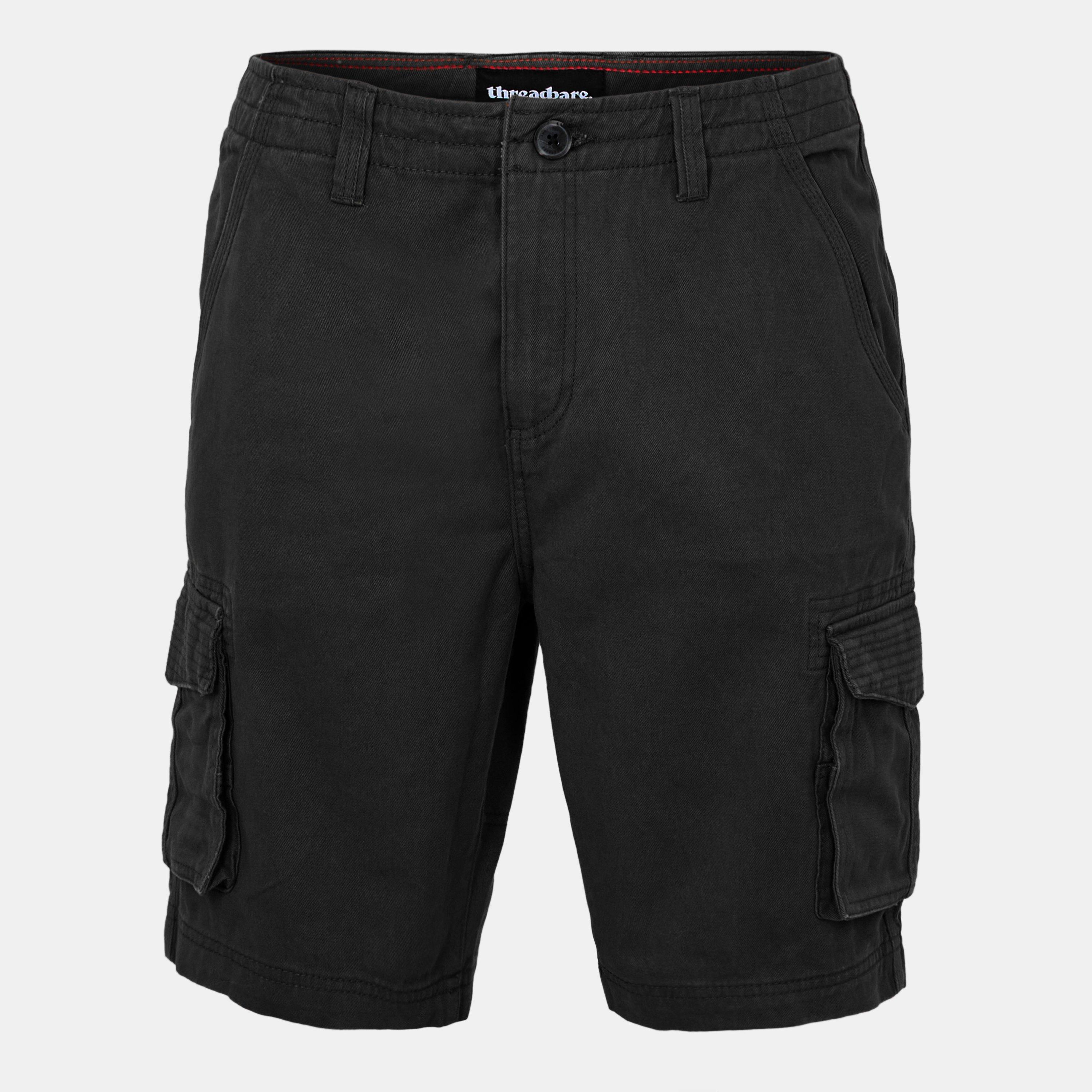 Black - Threadbare - Men's Cargo Shorts - 1