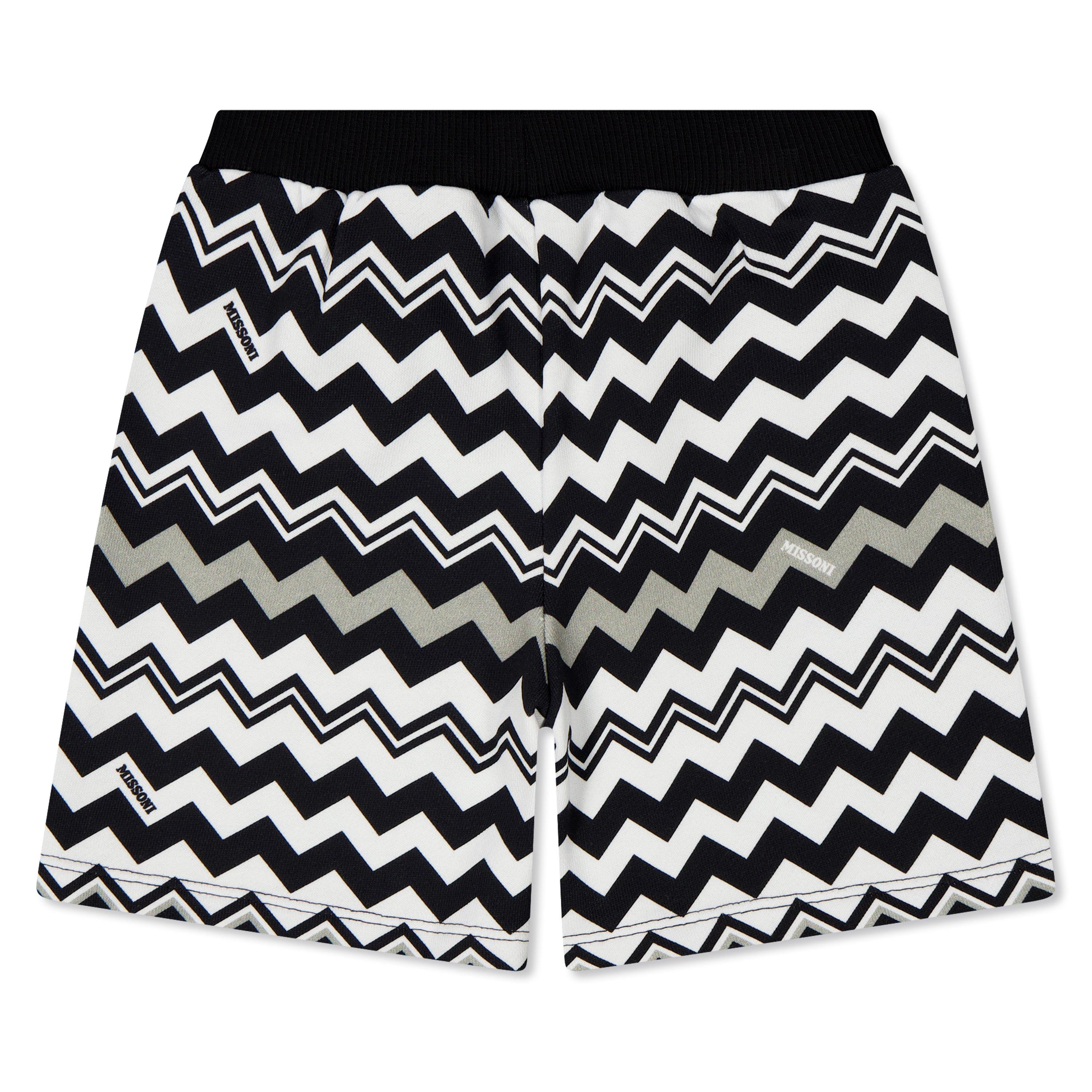 black/white - Missoni - Kids' Zag Fleece Jogger Shorts - 2