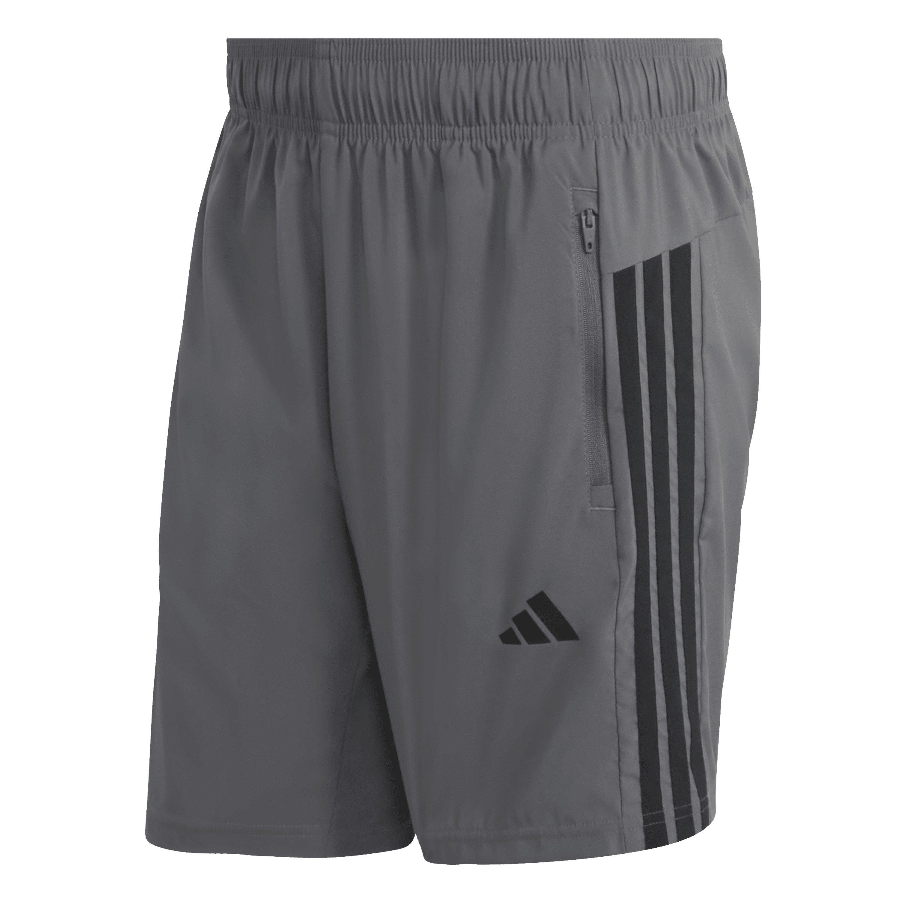 Grey/Black - adidas - Workout Essential Base 3 Stripes Mens Shorts - 1