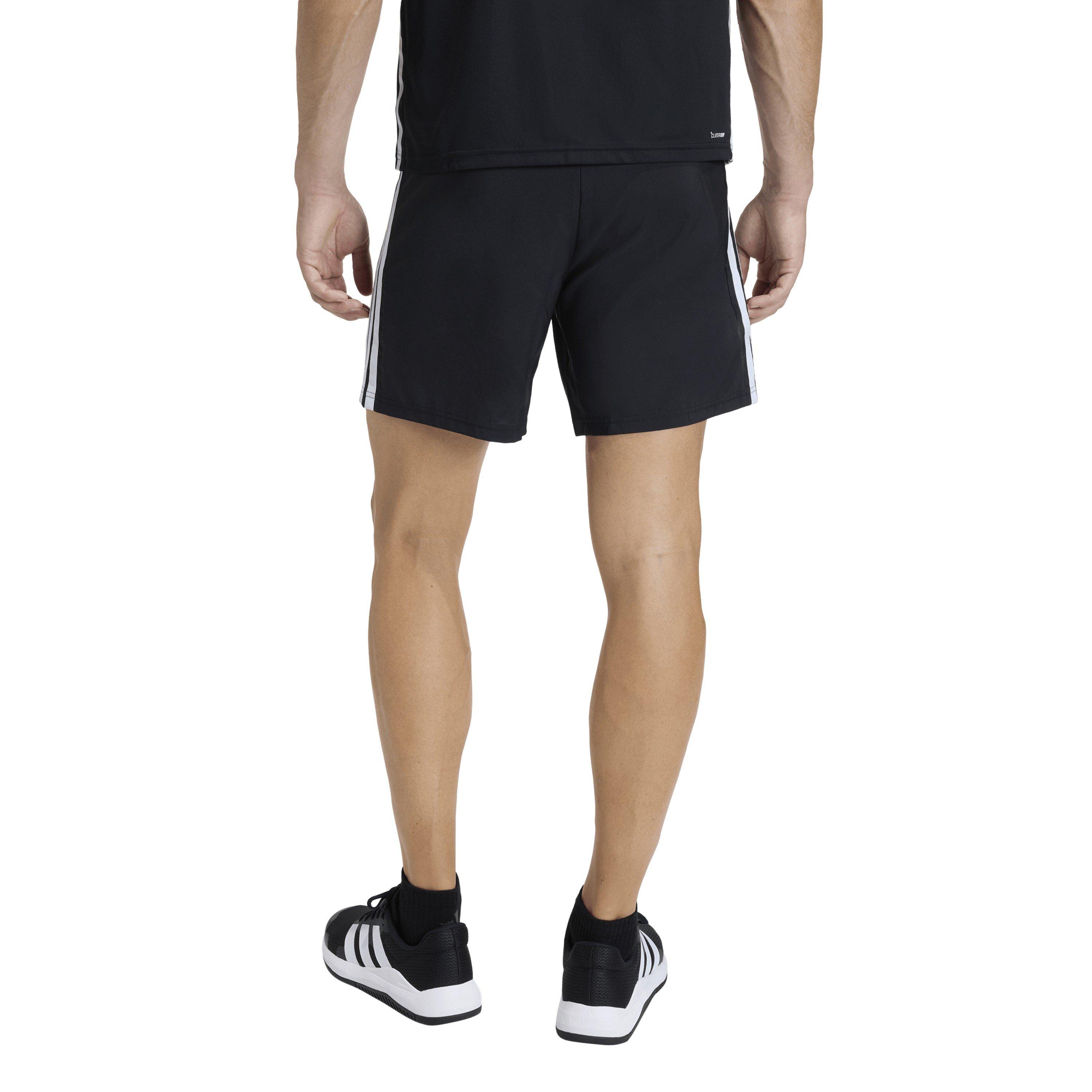 Black/White - adidas - Workout Essential Base 3 Stripes Mens Shorts - 3