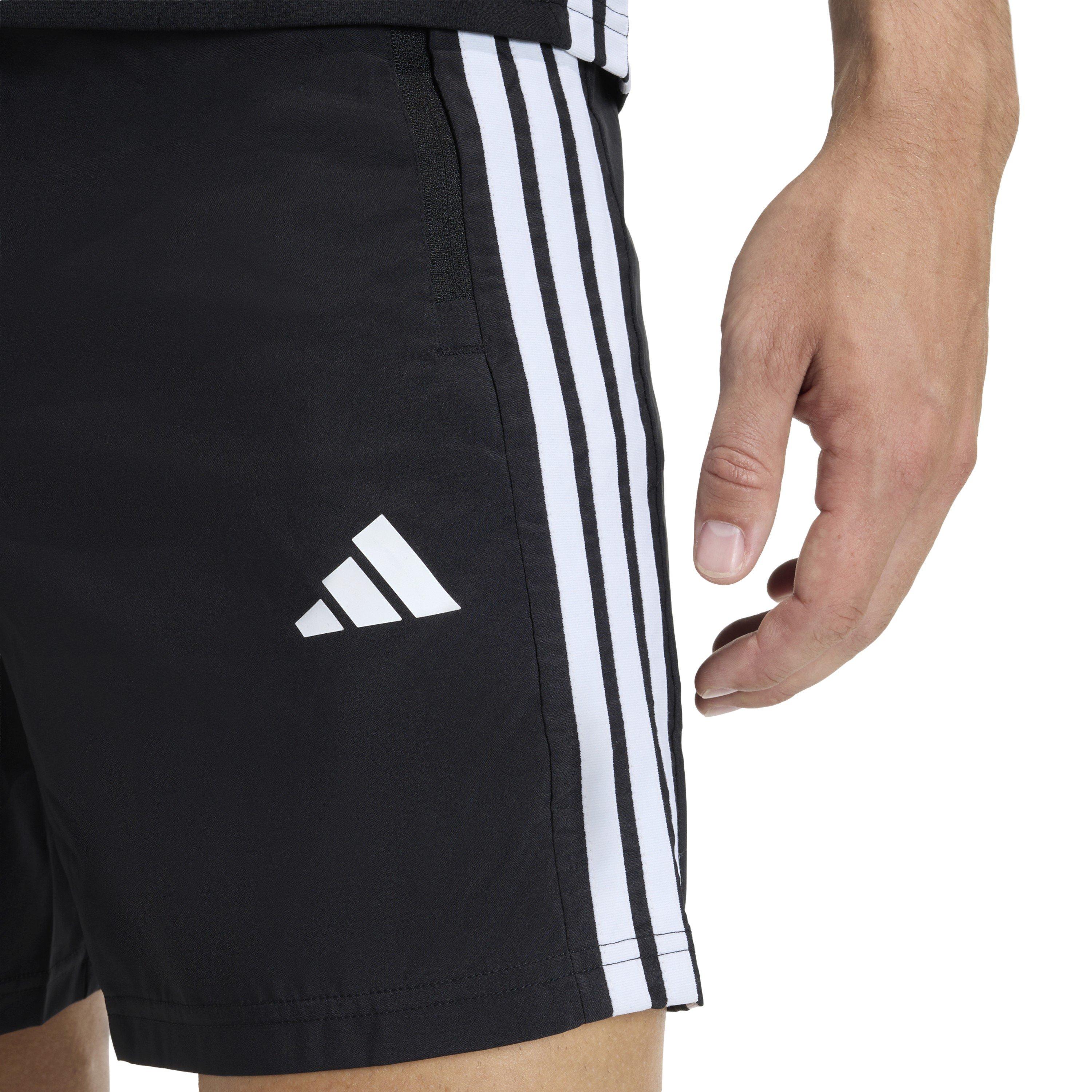 Black/White - adidas - Workout Essential Base 3 Stripes Mens Shorts - 5