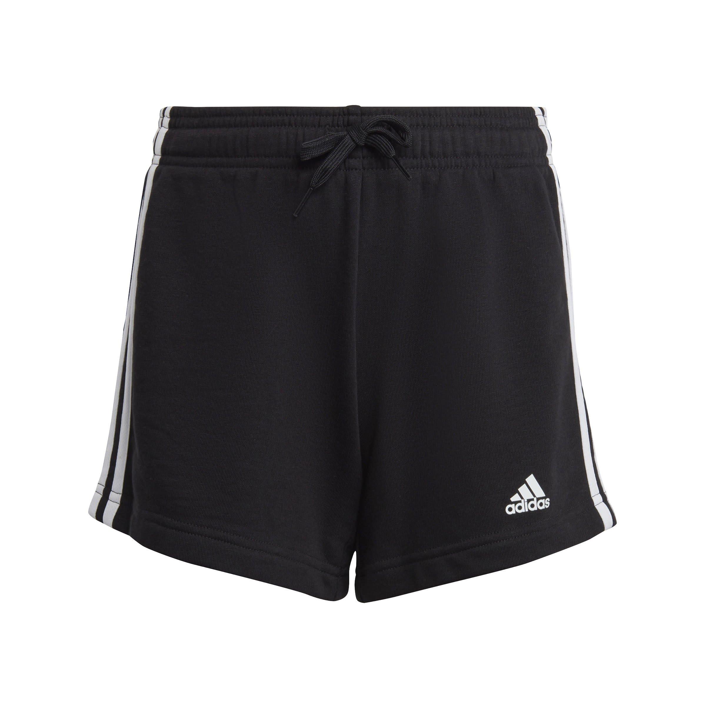 Black/White - adidas - Essentials 3 Stripes Junior Girls Shorts - 1