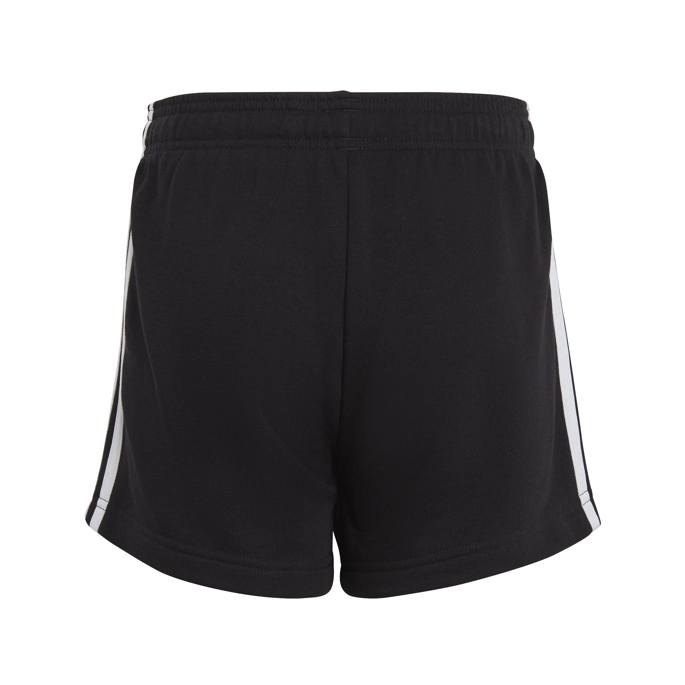 Black/White - adidas - Essentials 3 Stripes Junior Girls Shorts - 2