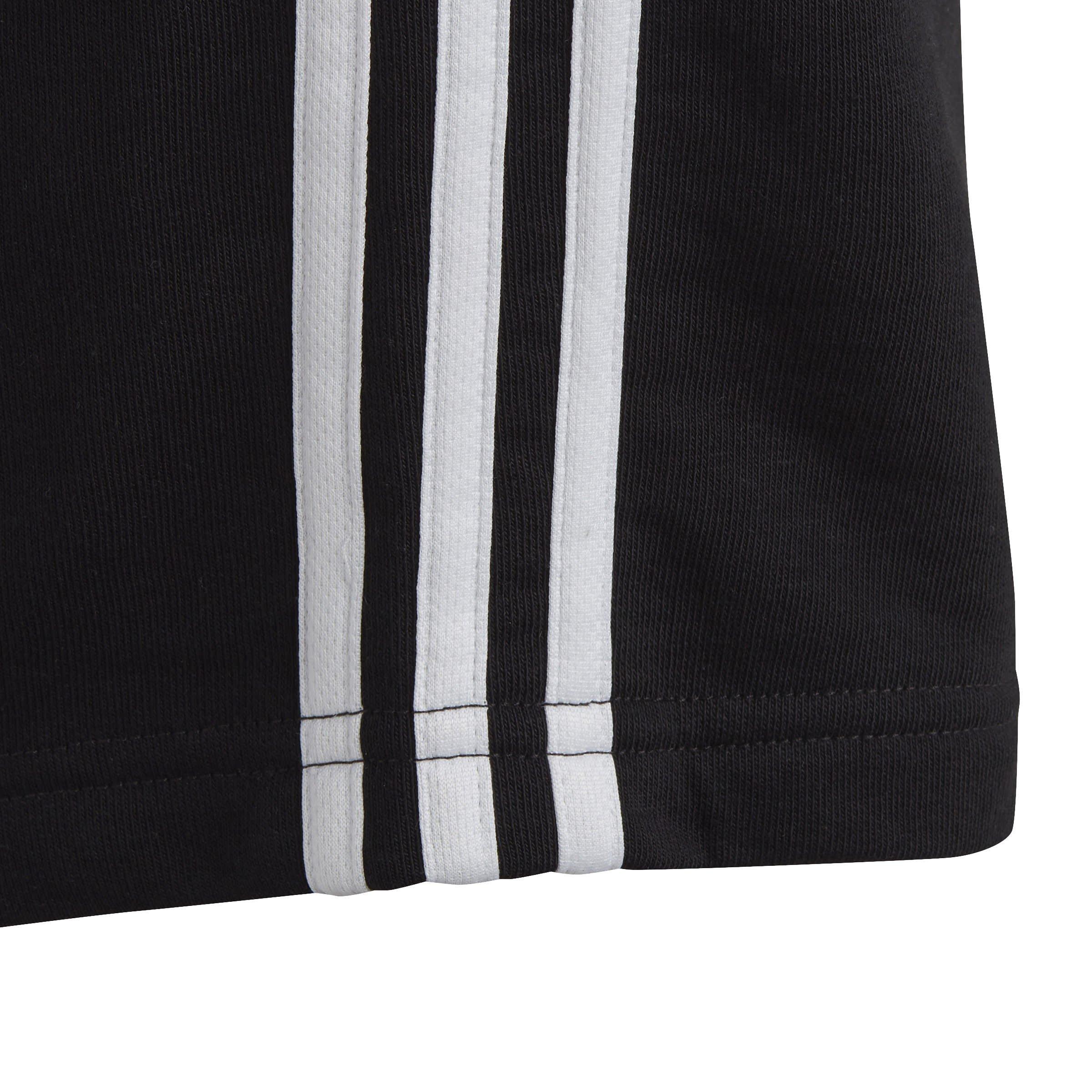 Black/White - adidas - Essentials 3 Stripes Junior Girls Shorts - 4