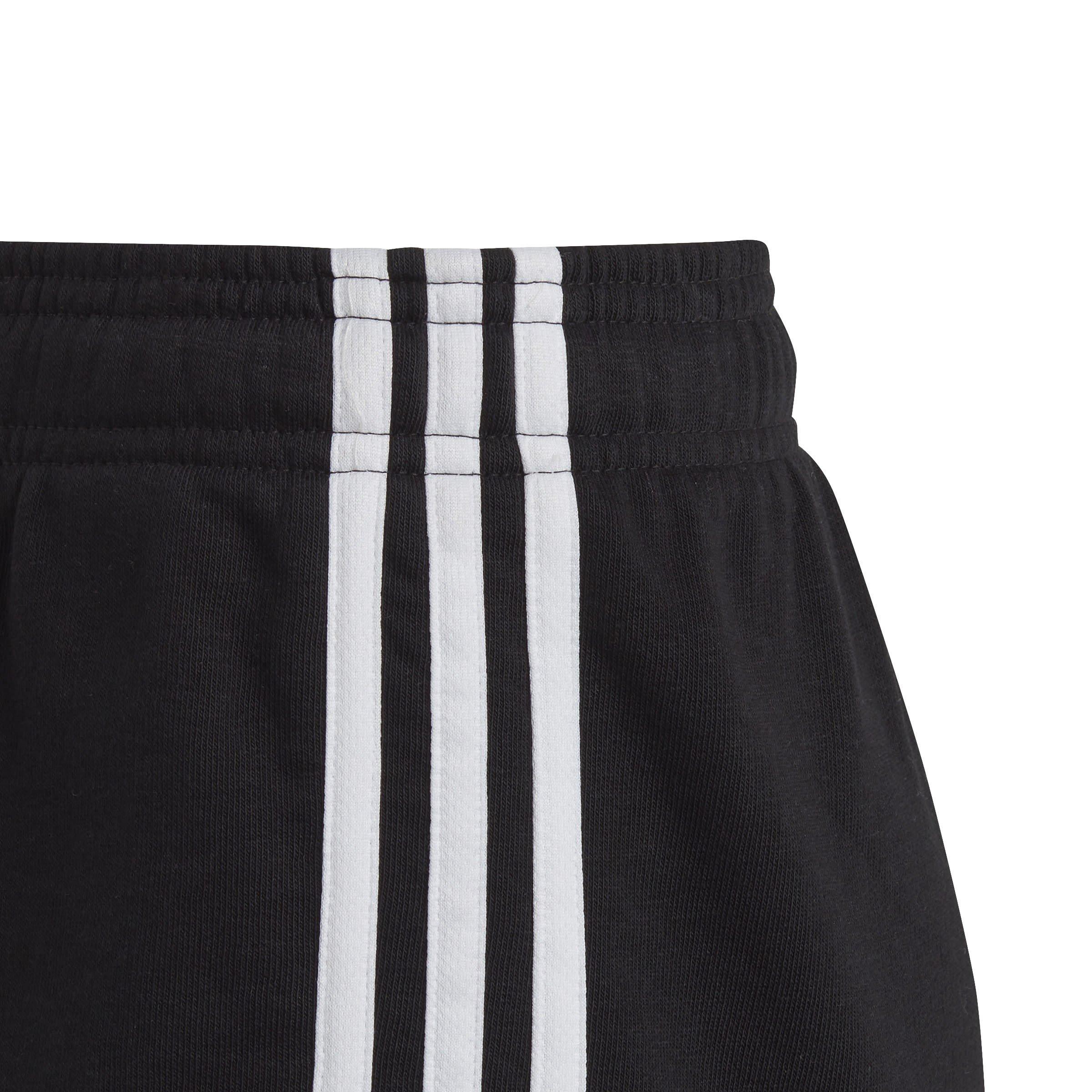 Black/White - adidas - Essentials 3 Stripes Junior Girls Shorts - 5