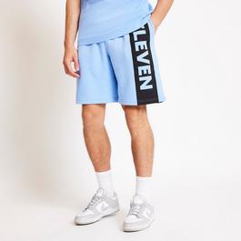 11 Degrees 11D Block Graphic Sweat Shorts Vista Blue