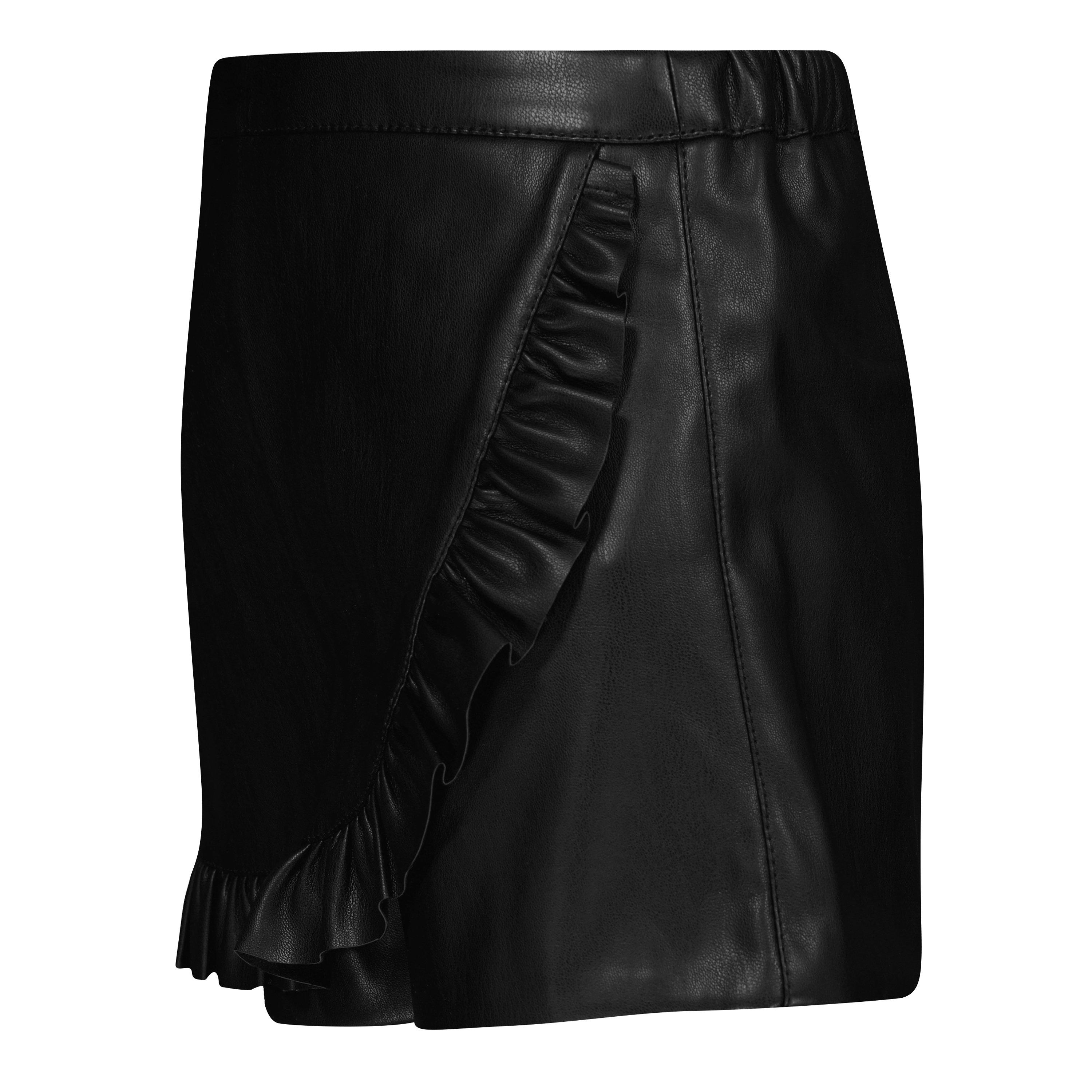 Black - Philosophy di Lorenzo Serafini - Kids' Ruffled Asymmetrical Fleece Jogger Shorts - 3
