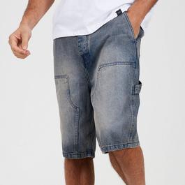 Brave Soul Mens Loose Fit Denim Carpenter Shorts