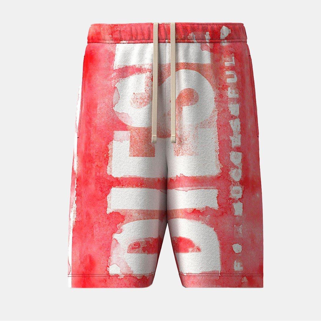 Red - Diesel - Men's Fleece Jogger Shorts - 1