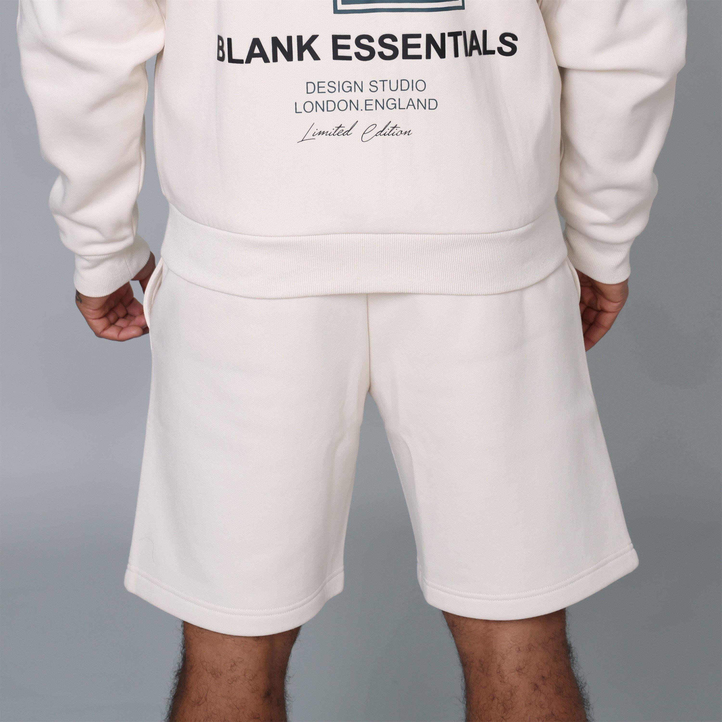 Bone - Blank Essentials - Men's Collegiate Fleece Jogger Shorts - 4