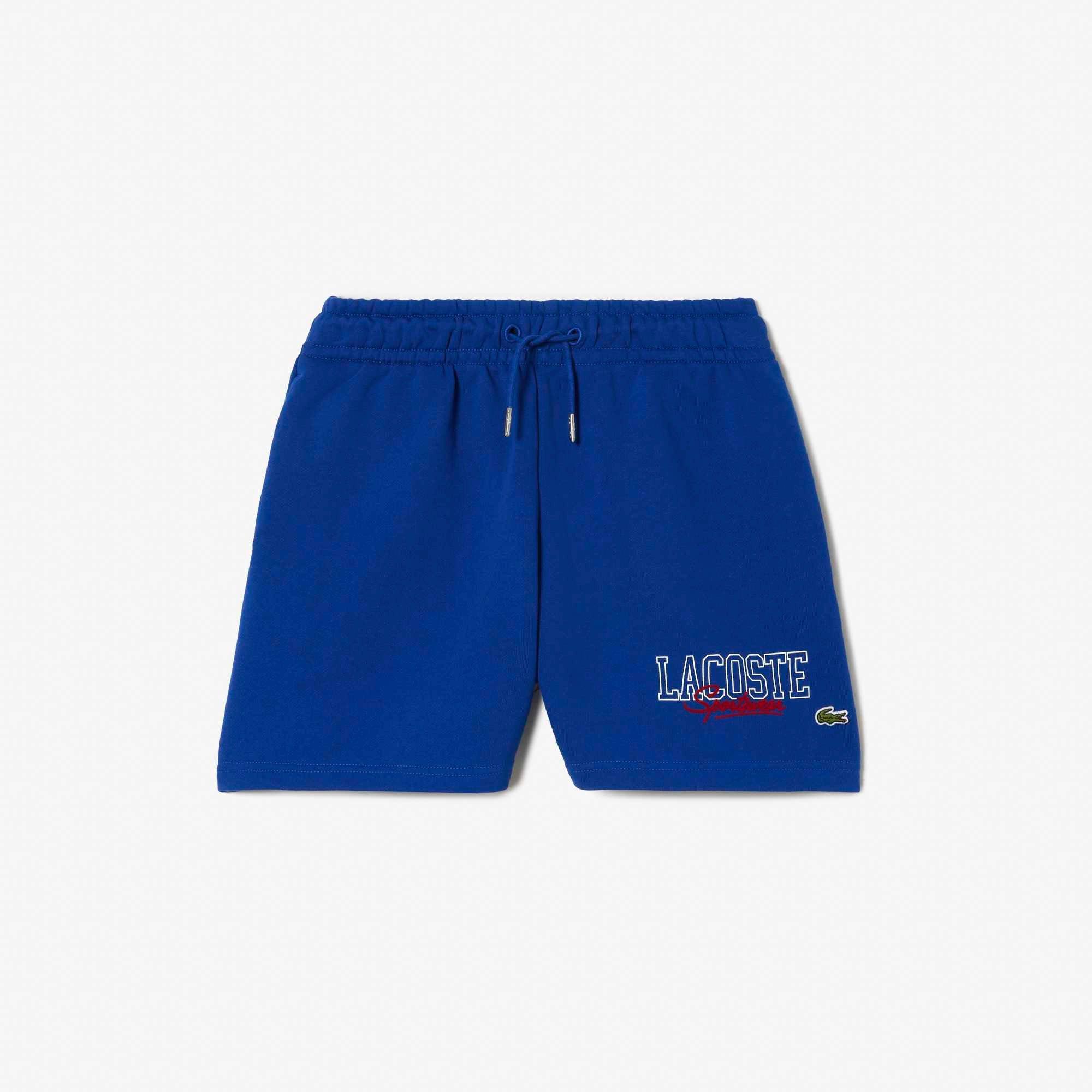Blue X0U - Lacoste - Kids' Logo Fleece Jogger Shorts - 1