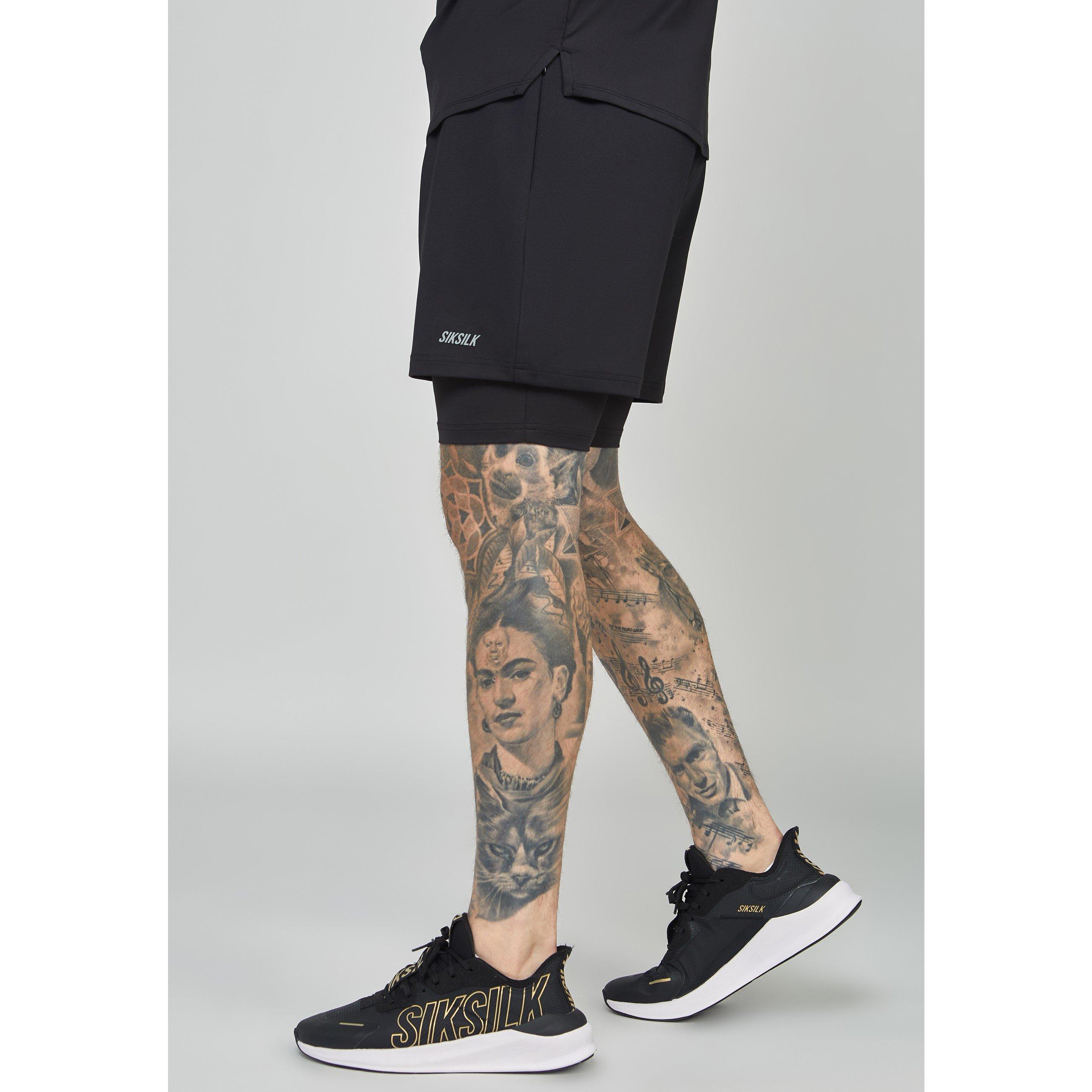 Black - SikSilk - Dual Performance Gym Shorts - 3